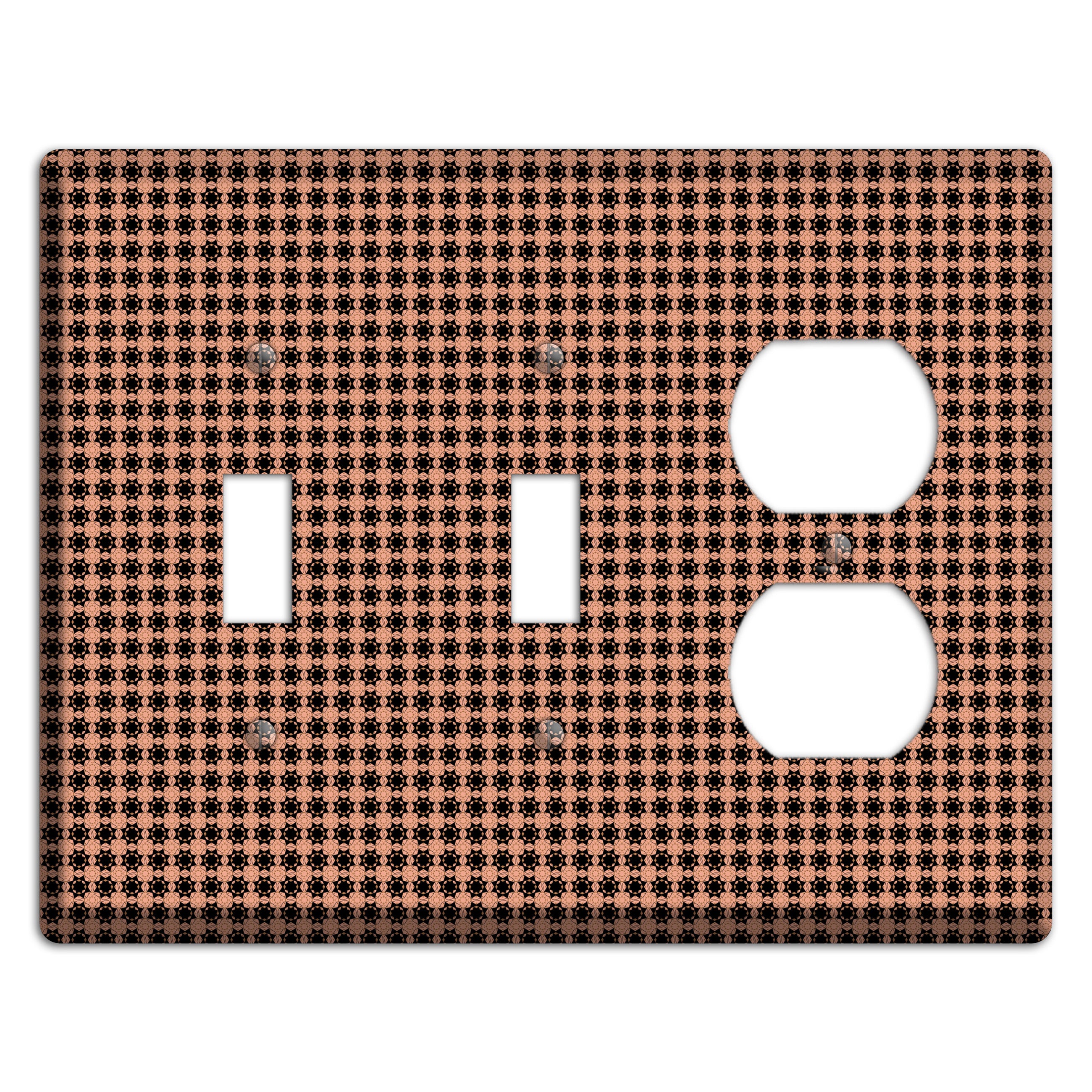 Coral and Black Arabesque 2 Toggle / Duplex Wallplate