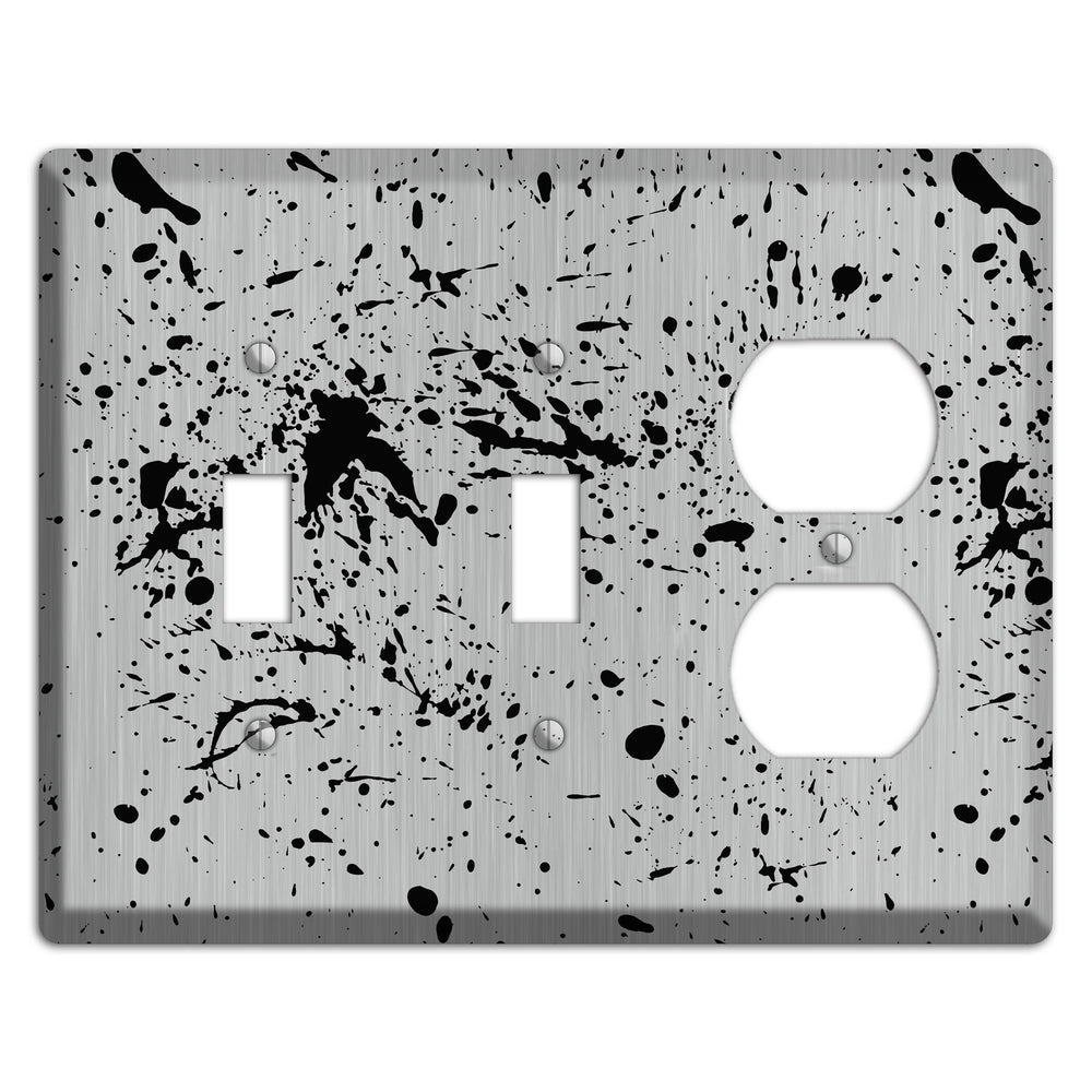 Ink Splash 4 Stainless Steel 2 Toggle / Duplex Wallplate