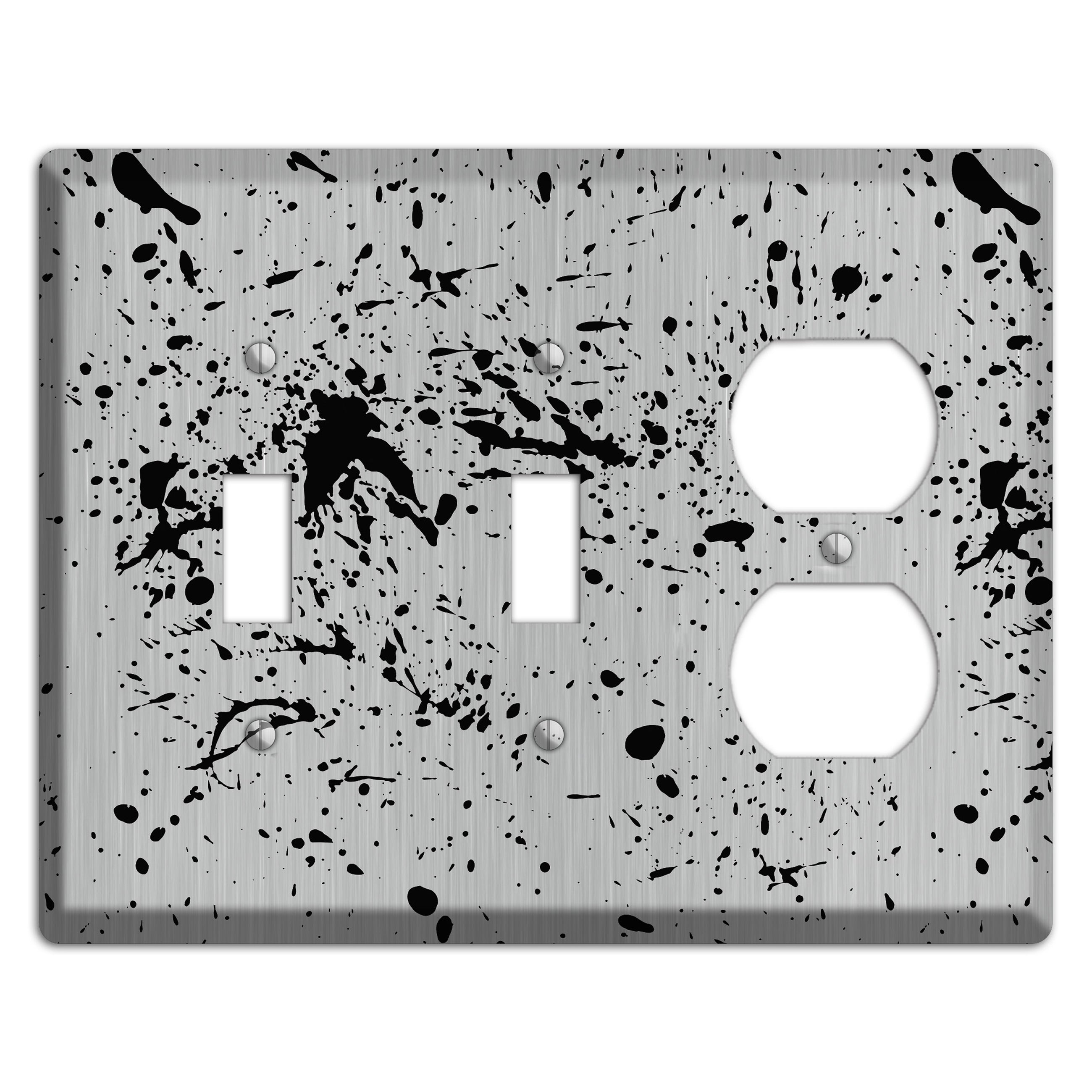 Ink Splash 4 Stainless 2 Toggle / Duplex Wallplate