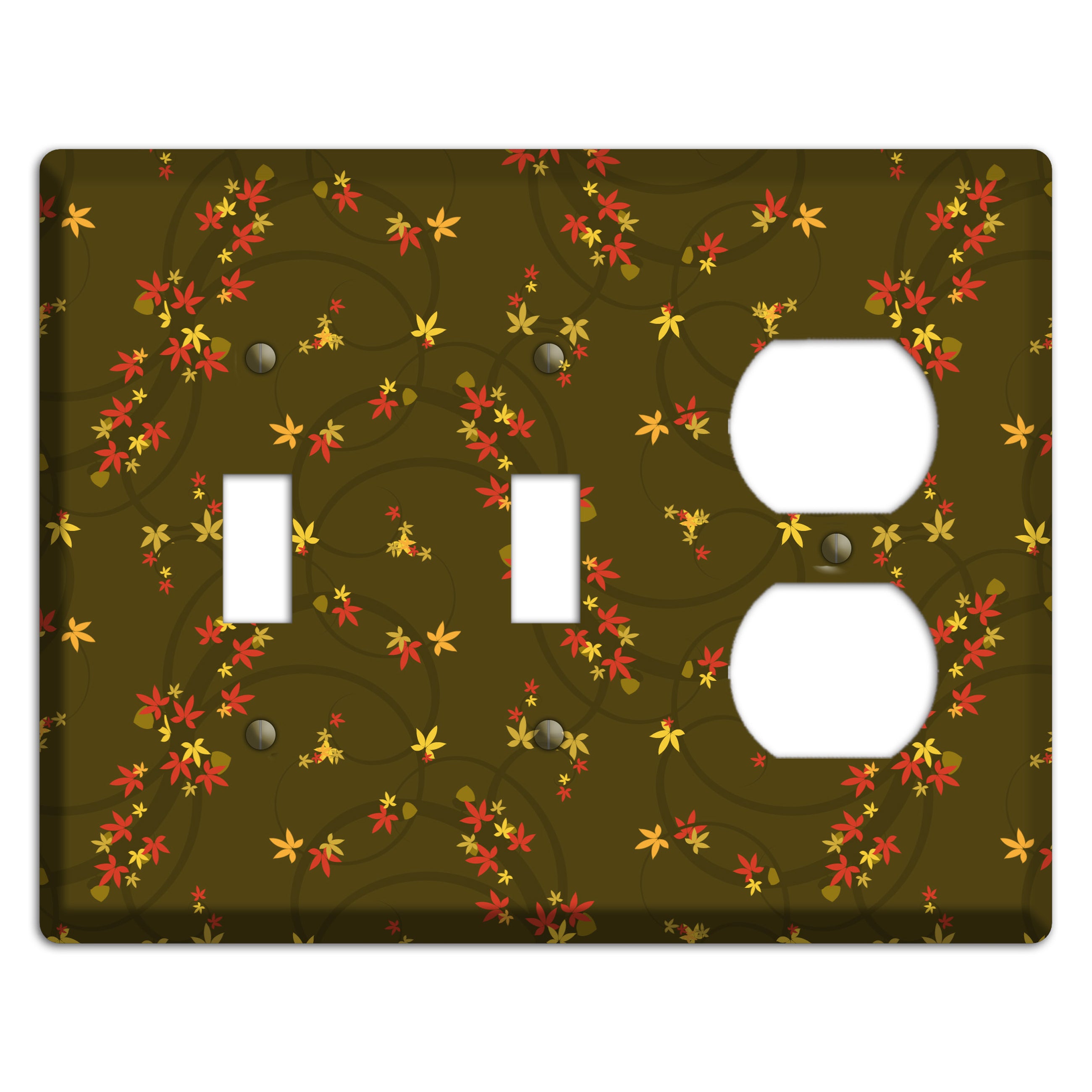 Brown Fall Flowers 2 Toggle / Duplex Wallplate