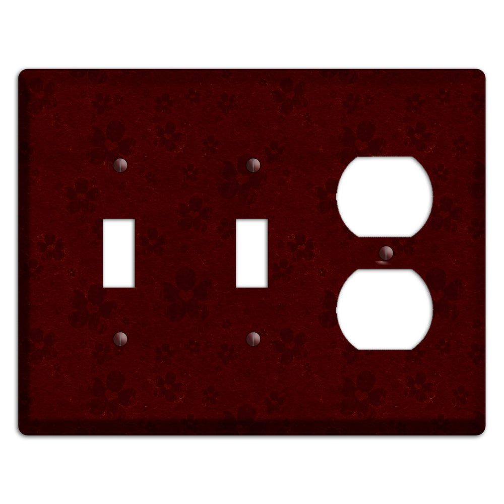 Maroon Grunge Suzani 2 2 Toggle / Duplex Wallplate