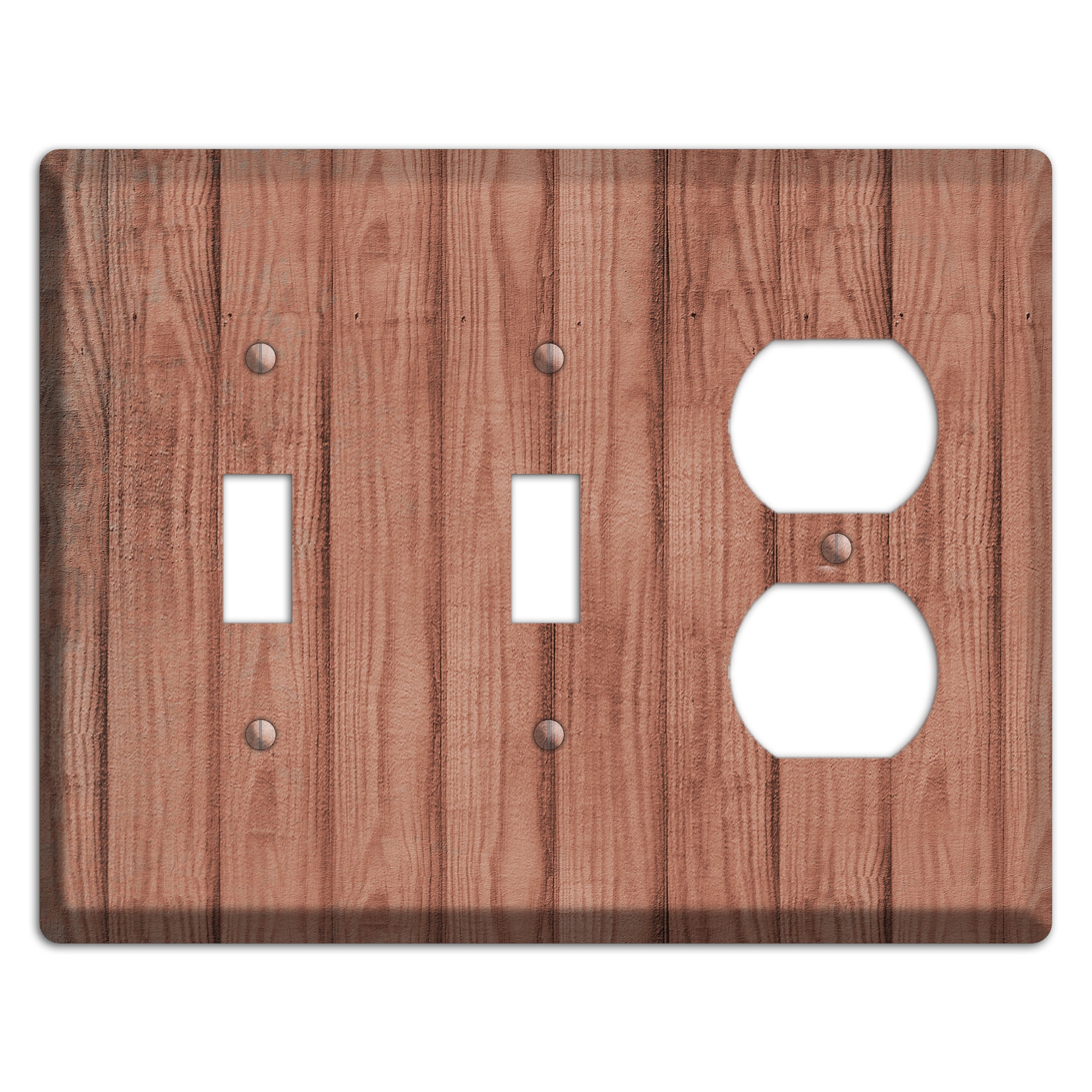 Coral Tree Weathered Wood 2 Toggle / Duplex Wallplate