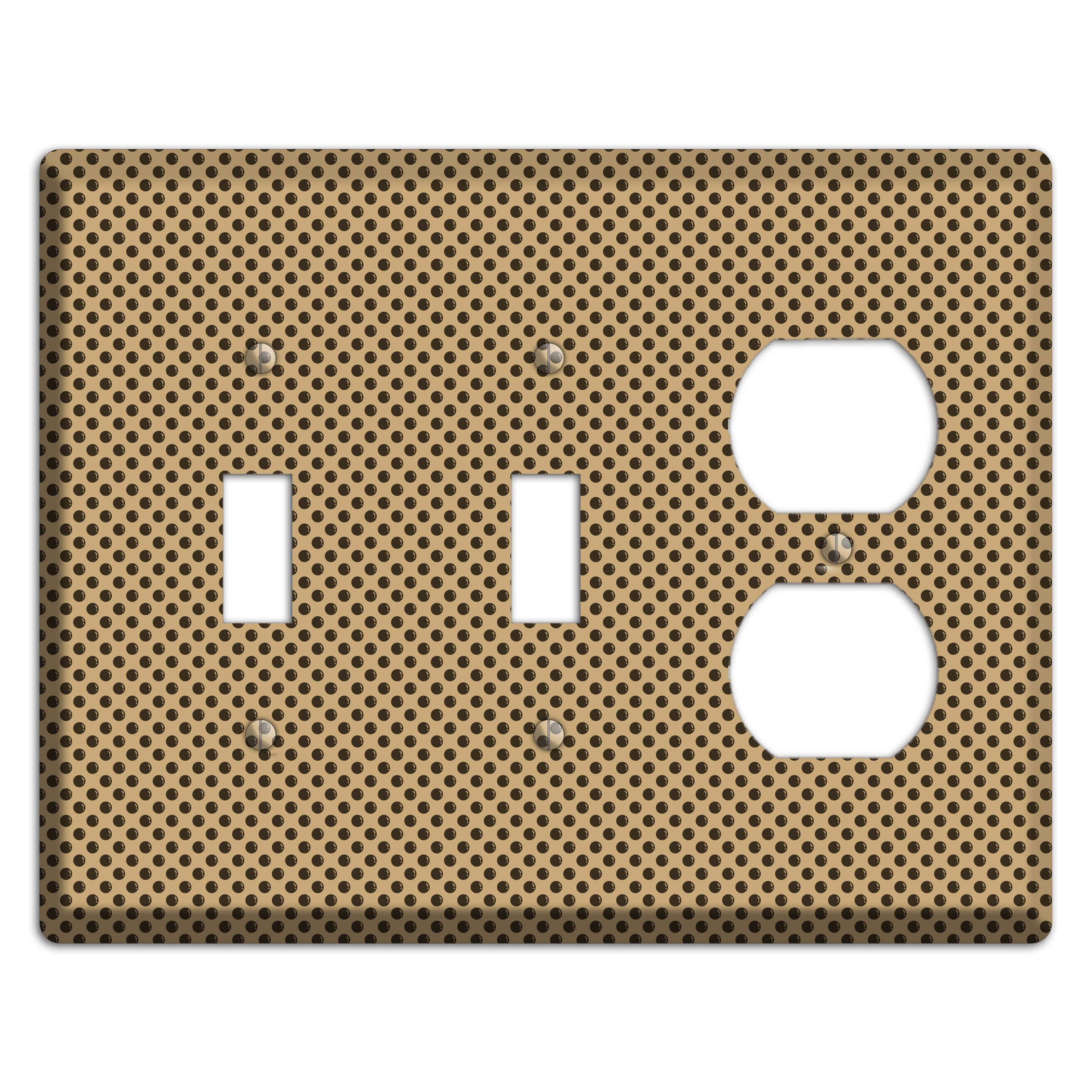 Beige with Brown Polka Dots 2 Toggle / Duplex Wallplate