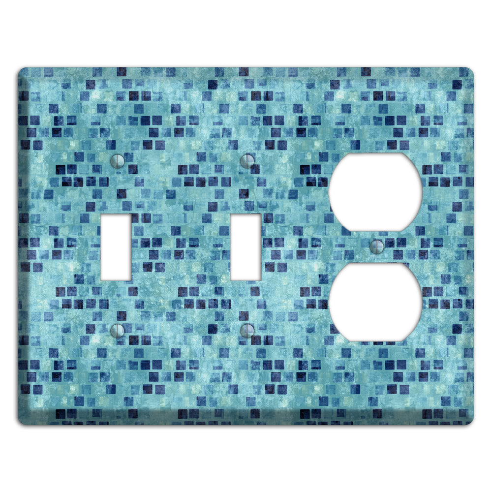 Turquoise Grunge Tile 2 Toggle / Duplex Wallplate