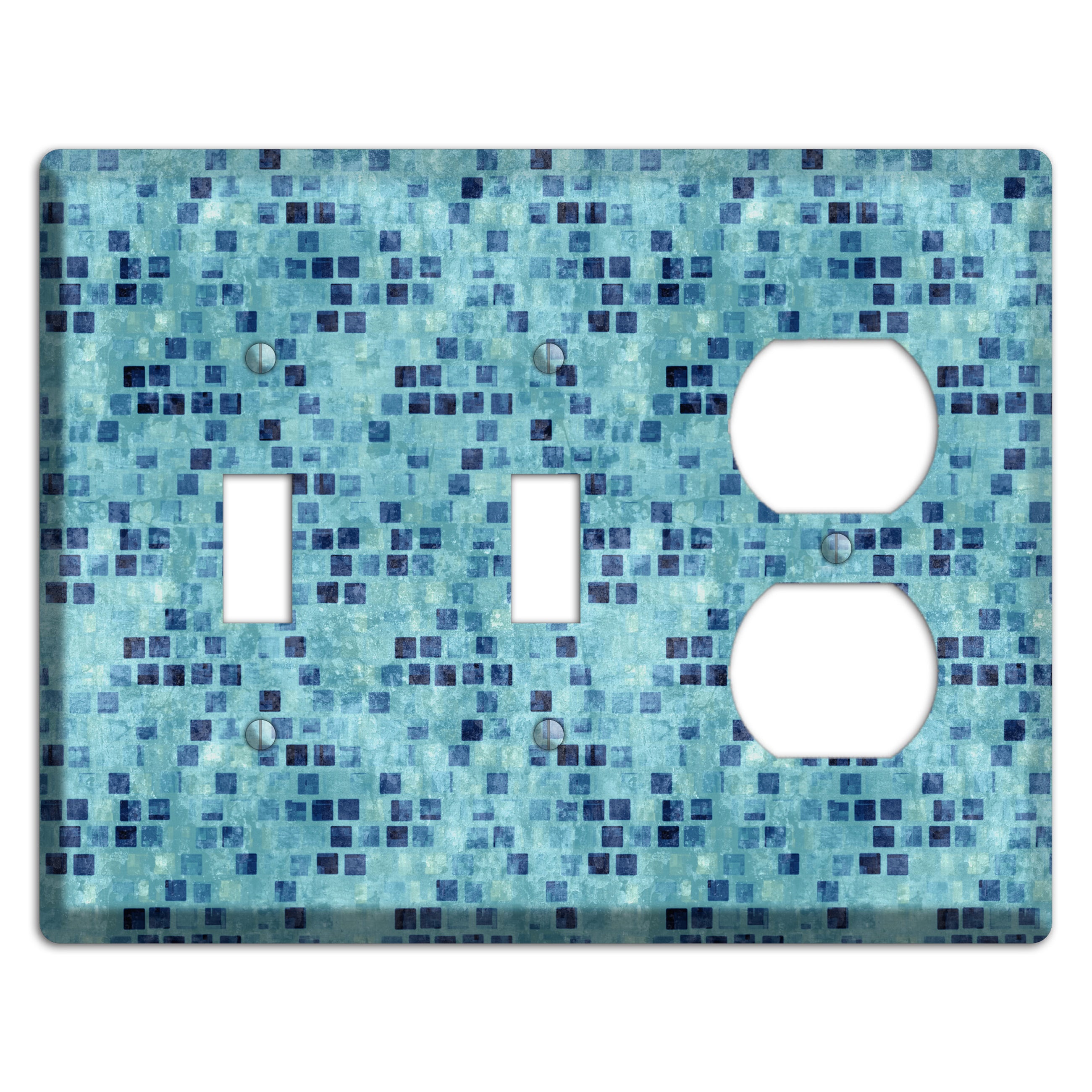 Turquoise Grunge Tile 2 Toggle / Duplex Wallplate