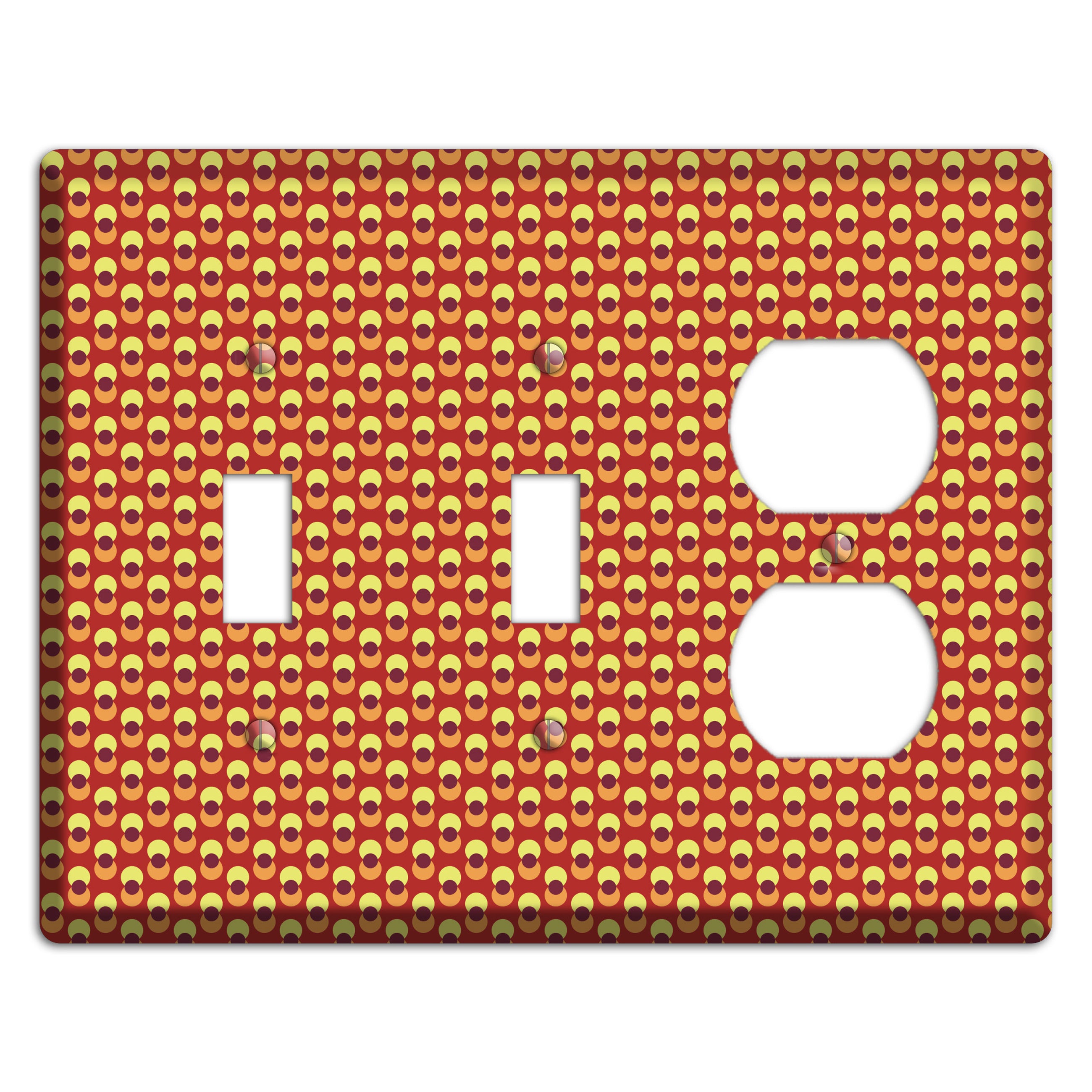 Red Overlain Dots 2 Toggle / Duplex Wallplate