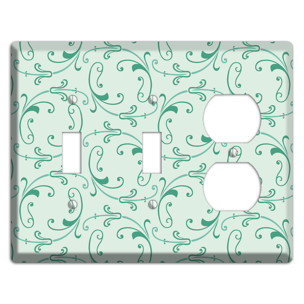 Aqua Victorian Sprig 2 Toggle / Duplex Wallplate