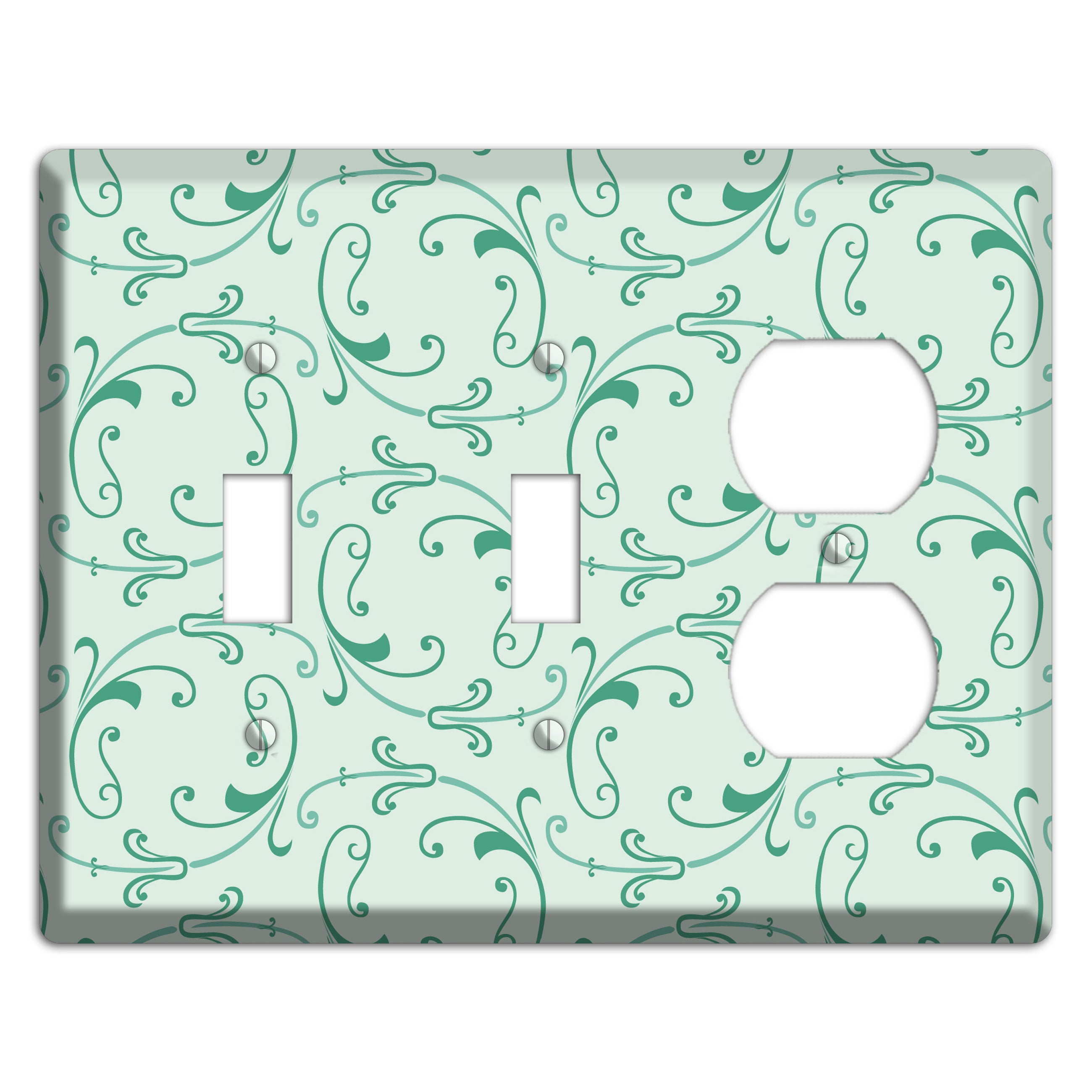 Aqua Victorian Sprig 2 Toggle / Duplex Wallplate