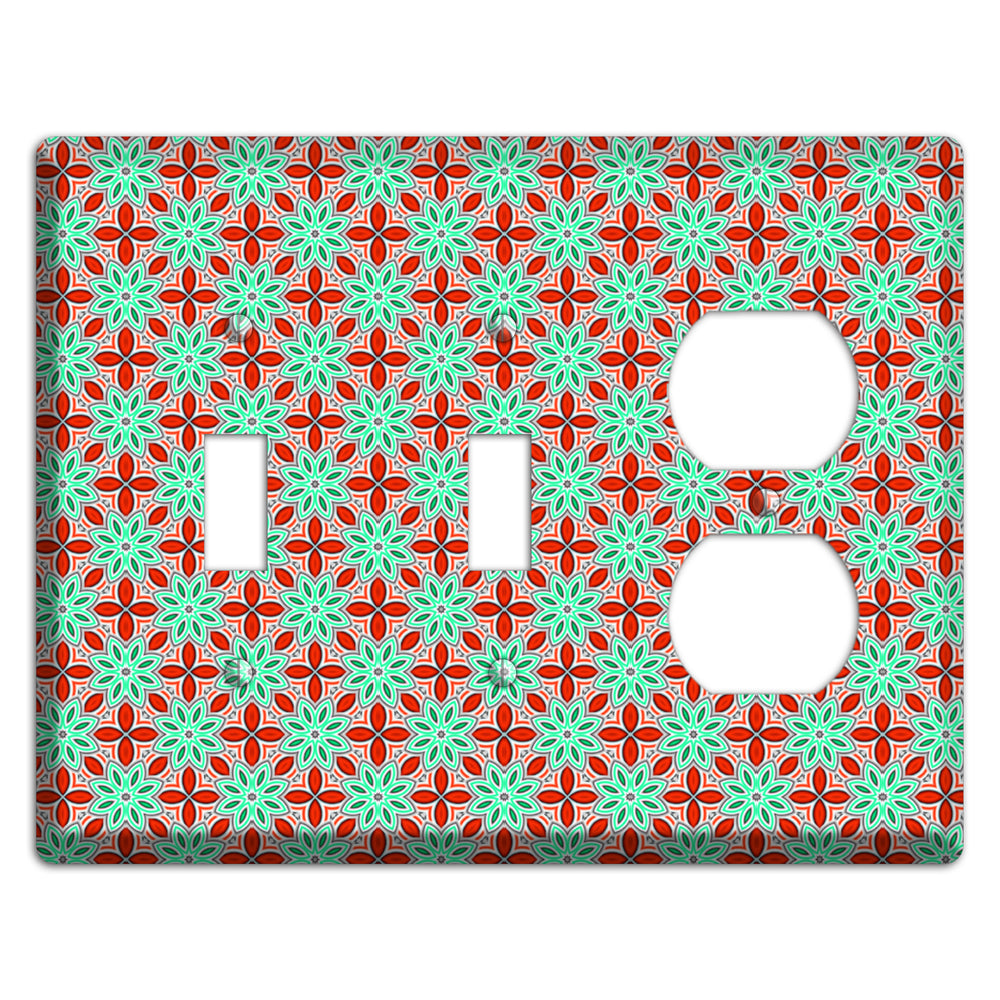 Green and Red Foulard 2 Toggle / Duplex Wallplate