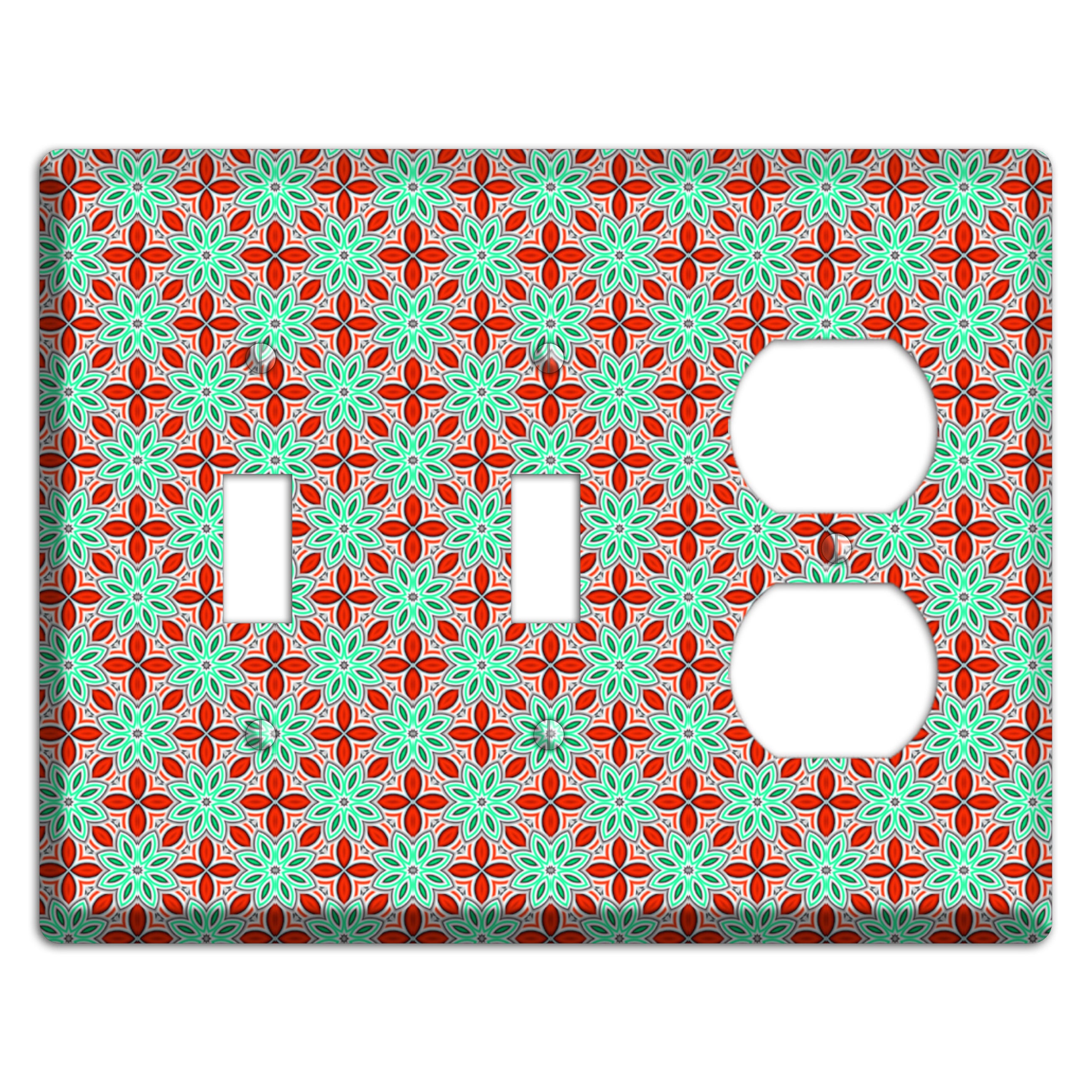 Green and Red Foulard 2 Toggle / Duplex Wallplate