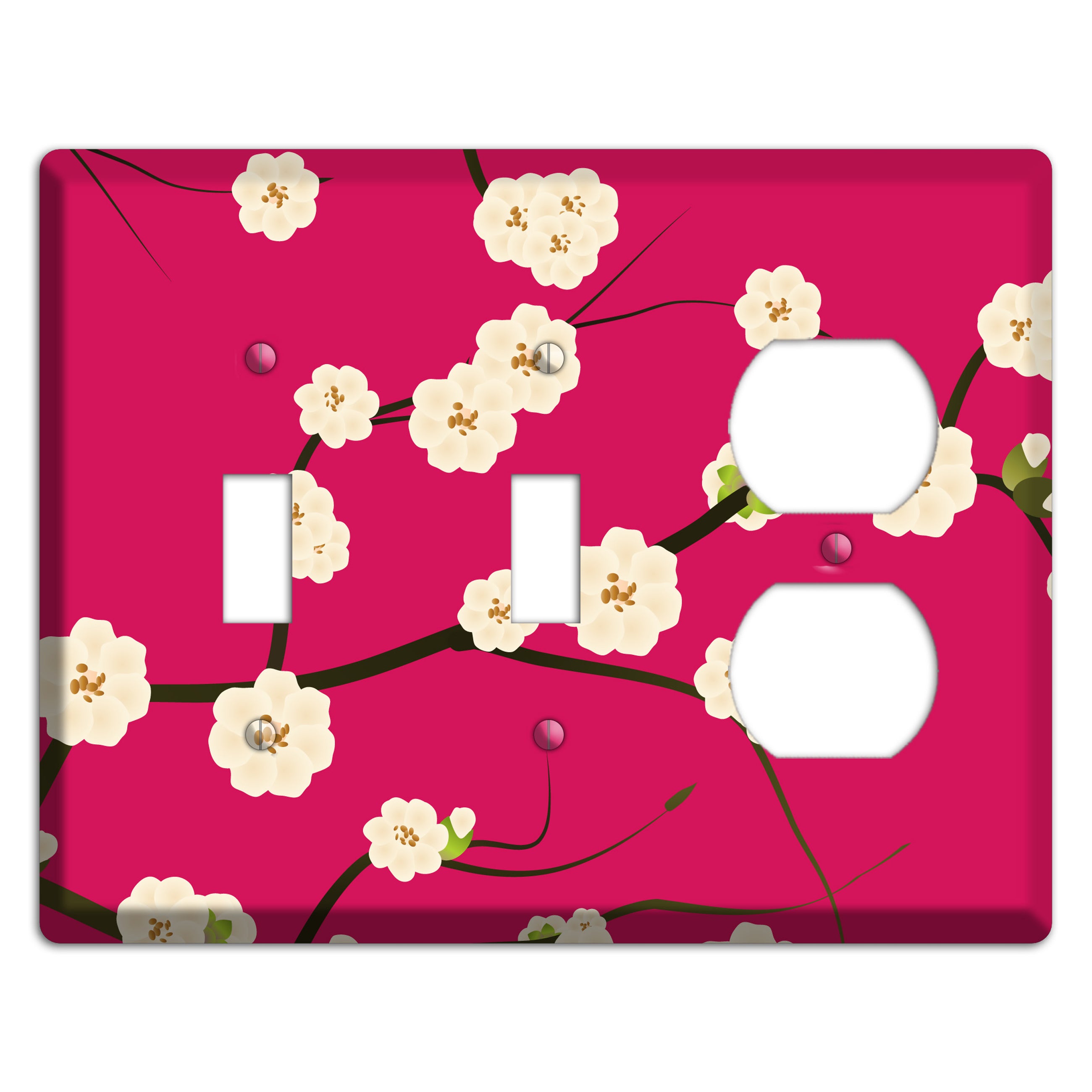 Red Cherry Bloosoms 2 Toggle / Duplex Wallplate