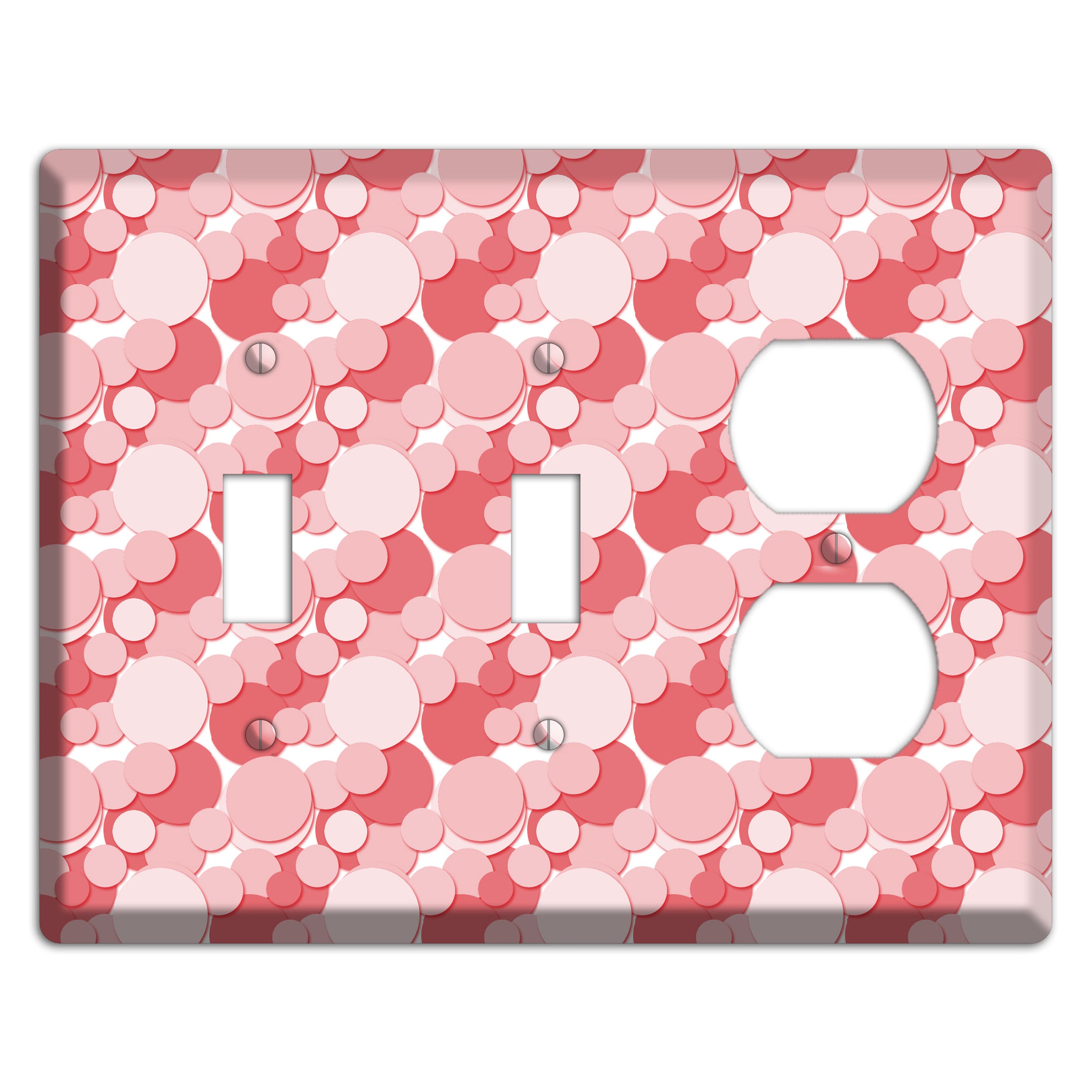 Multi Pink Bubble Dots 2 Toggle / Duplex Wallplate