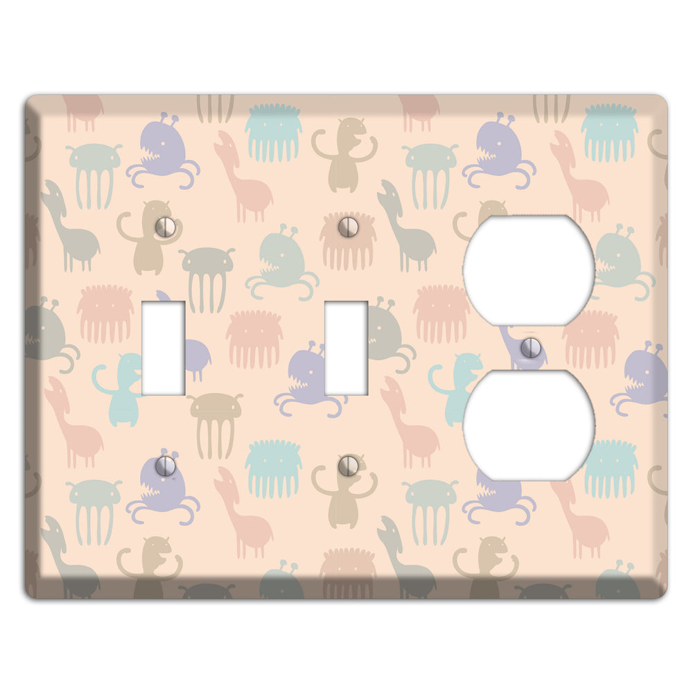 Green Grunge Floral Contour 2 Toggle / Duplex Wallplate