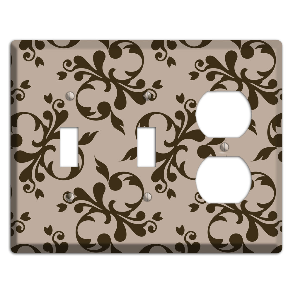 Beige Victorian Toile 2 Toggle / Duplex Wallplate