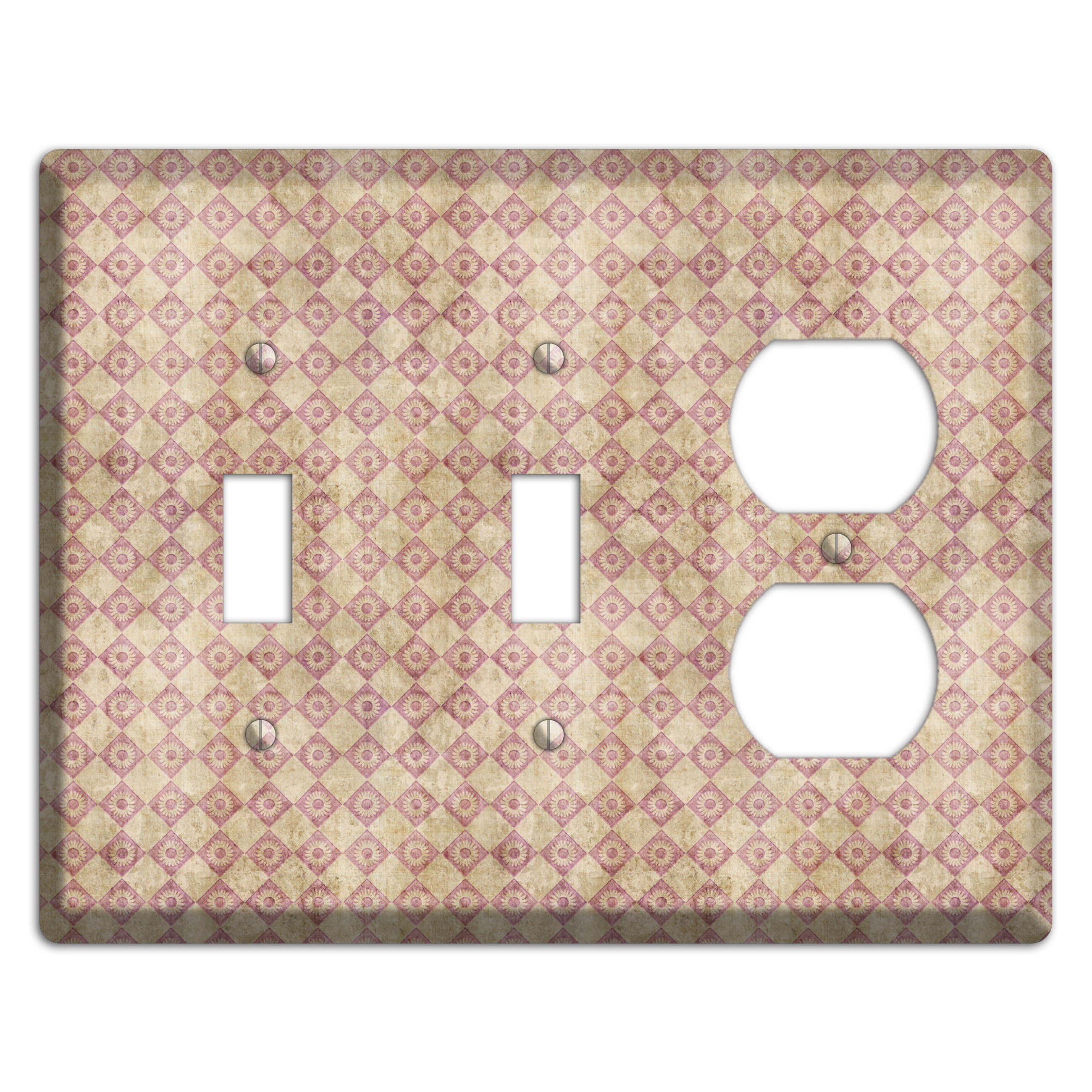 Red and Beige Diamond Circles 2 Toggle / Duplex Wallplate