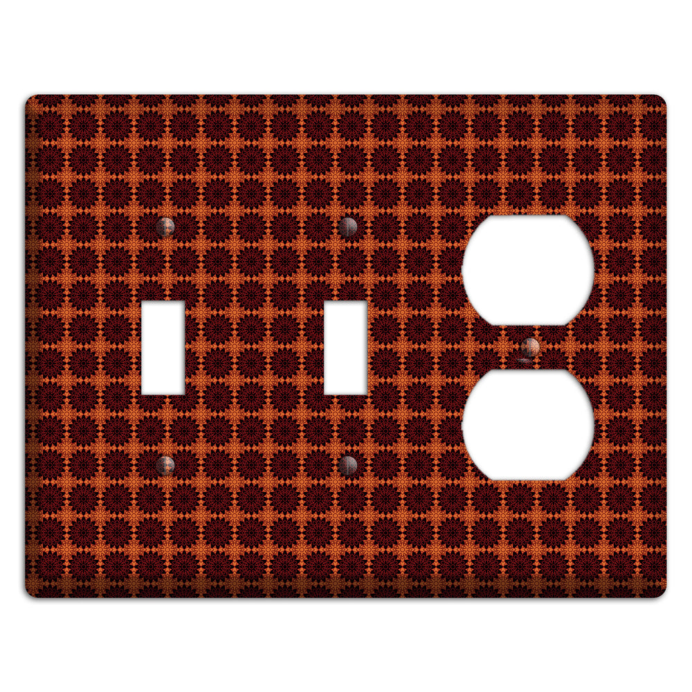 Red with Tiled Maroon Foulard 2 Toggle / Duplex Wallplate