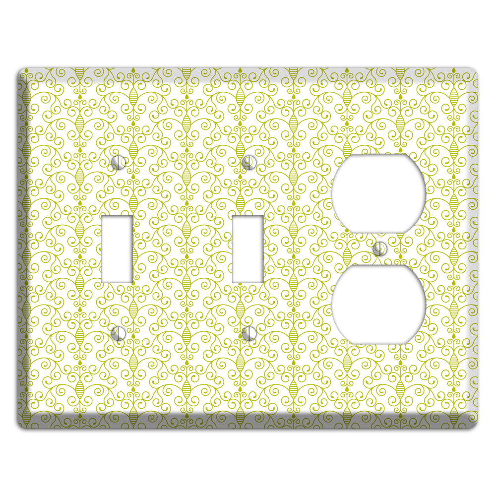 Olive Toile Half Drop 2 Toggle / Duplex Wallplate