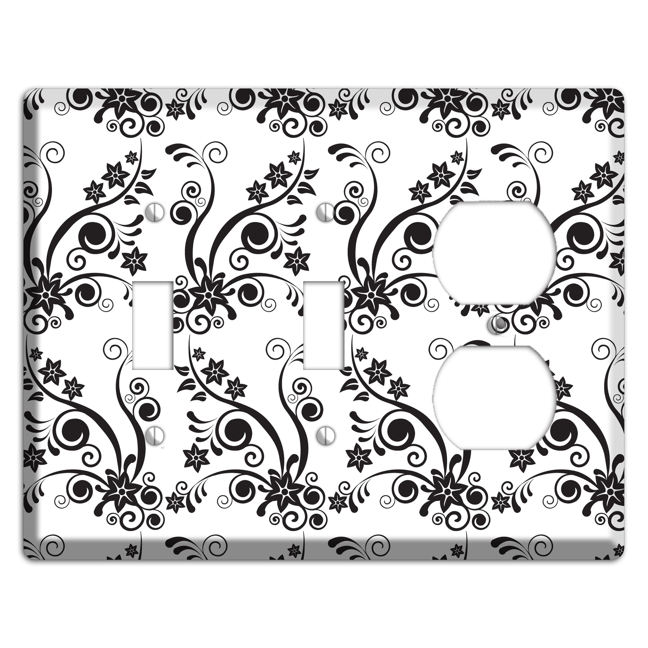 Scrolled Floral Toile 2 Toggle / Duplex Wallplate