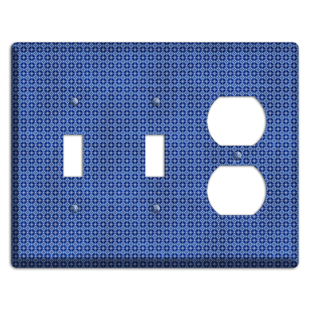 Multi Blue Arabesque 2 Toggle / Duplex Wallplate