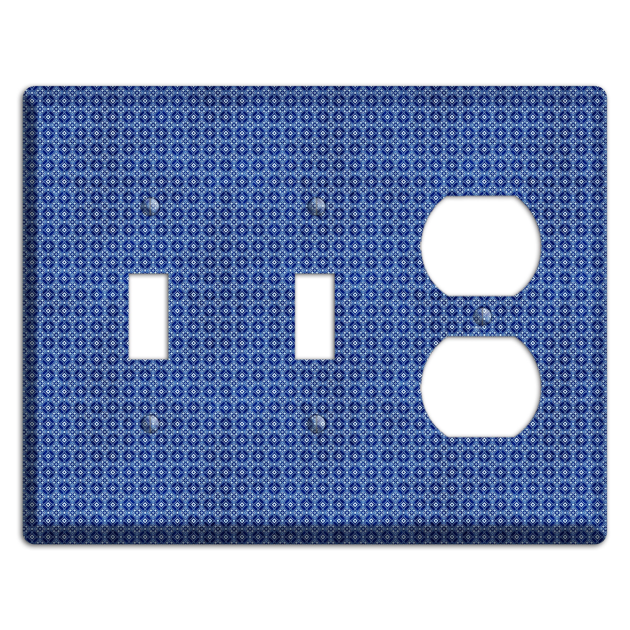 Multi Blue Arabesque 2 Toggle / Duplex Wallplate