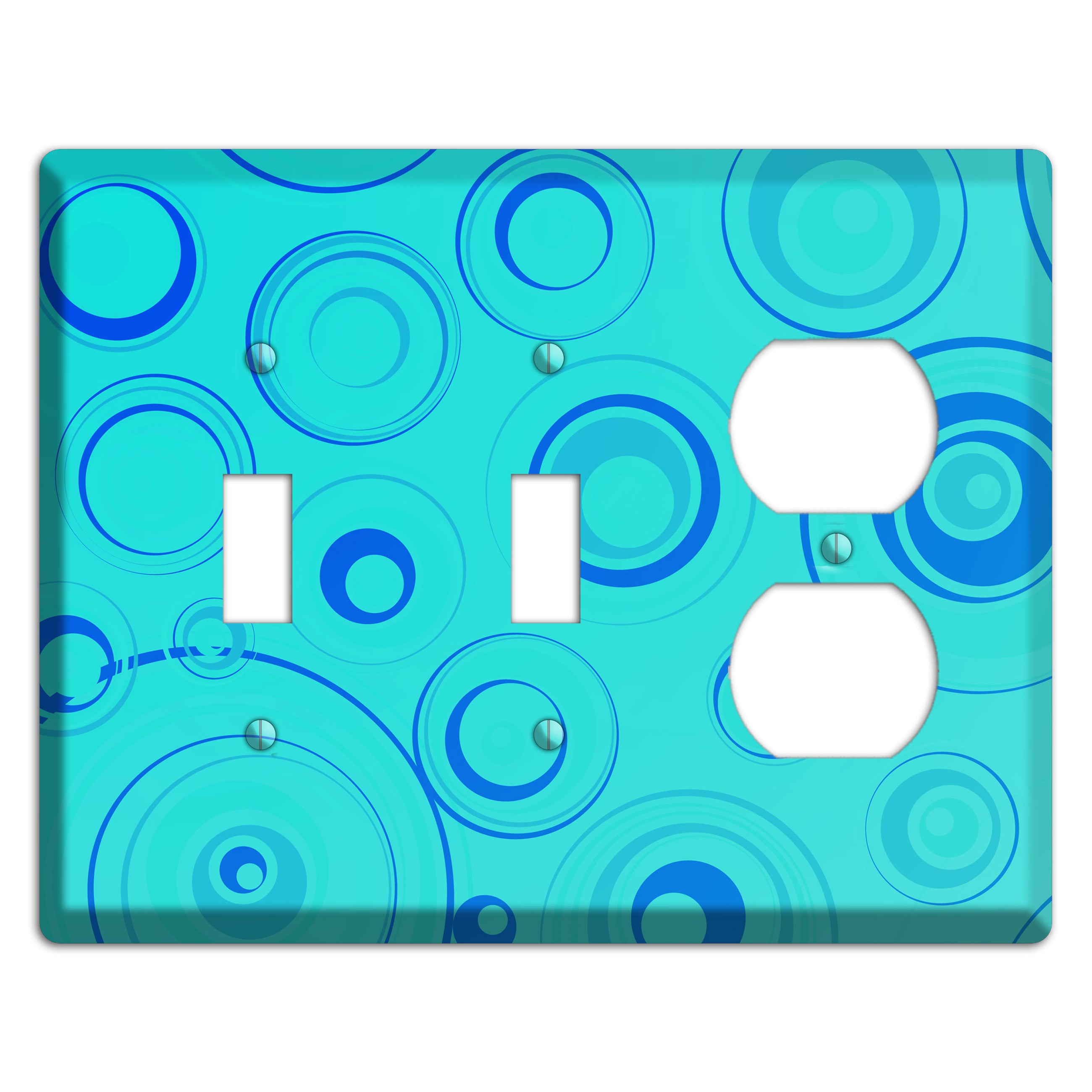 Turquoise Circles 2 Toggle / Duplex Wallplate