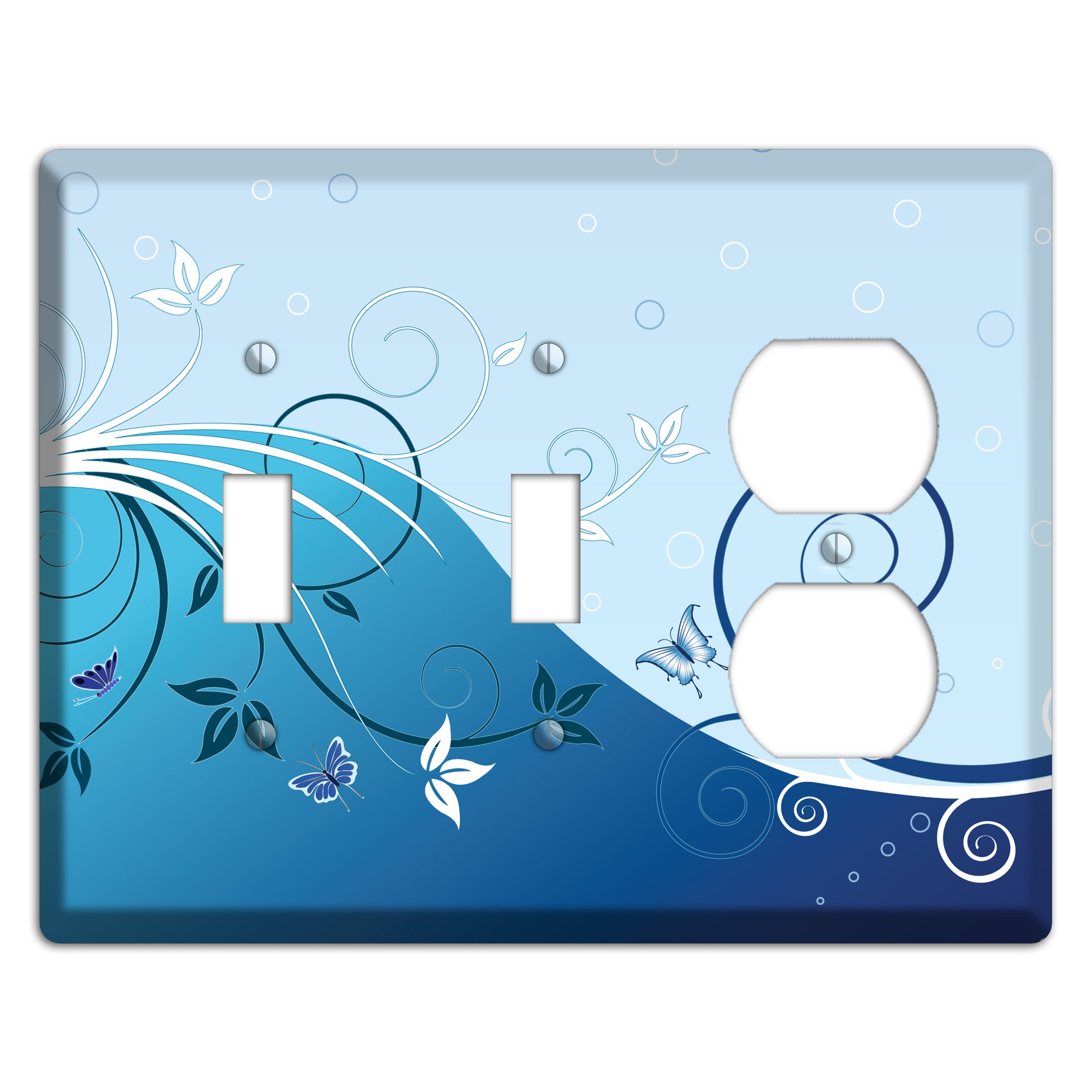 Blue Floral Sprig 2 Toggle / Duplex Wallplate