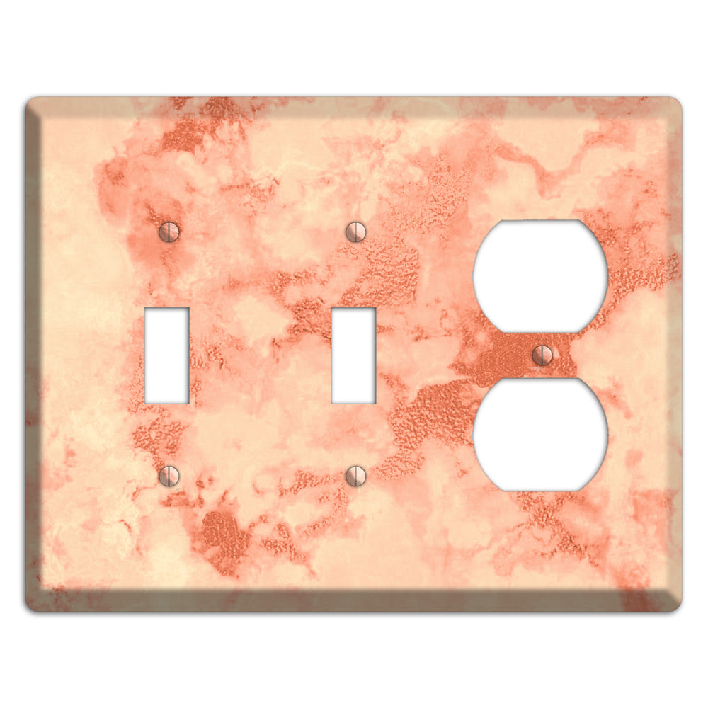 Apricot Peach Marble 2 Toggle / Duplex Wallplate