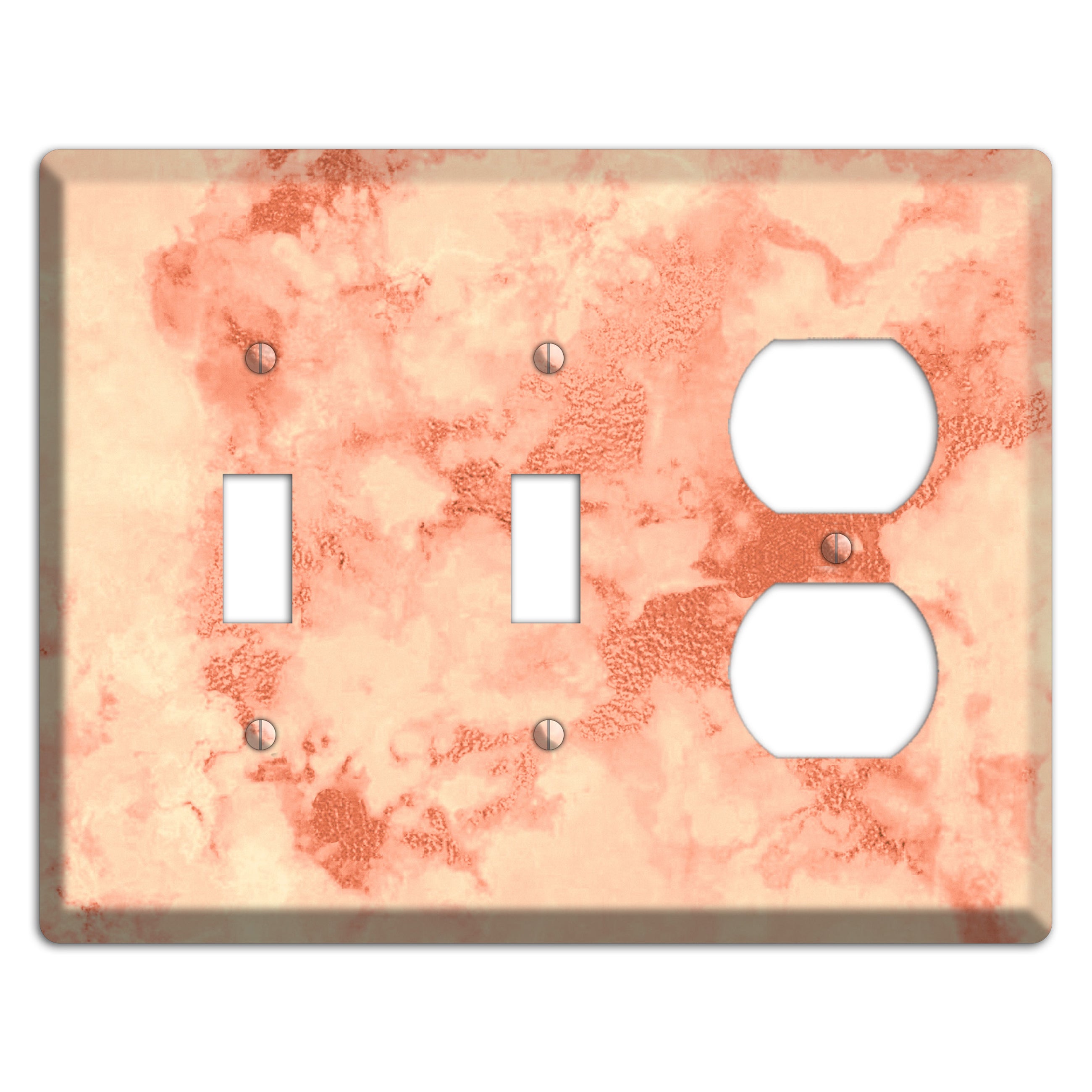 Apricot Peach Marble 2 Toggle / Duplex Wallplate