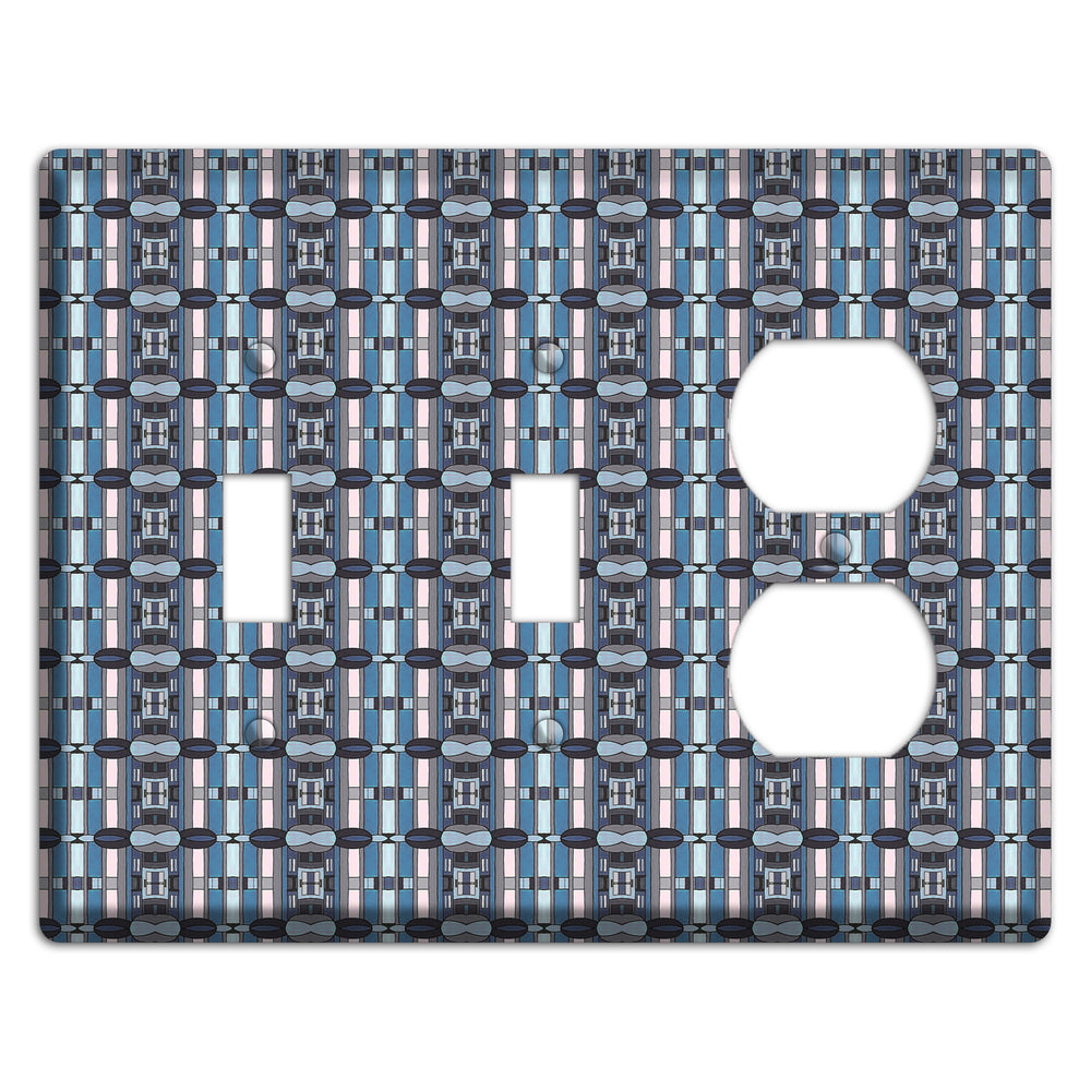 Blue and Grey Tapestry 2 Toggle / Duplex Wallplate