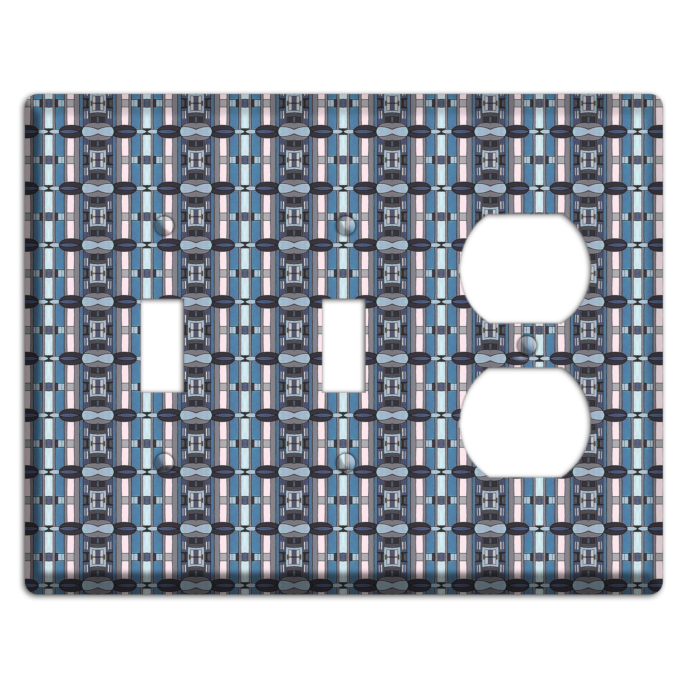 Blue and Grey Tapestry 2 Toggle / Duplex Wallplate