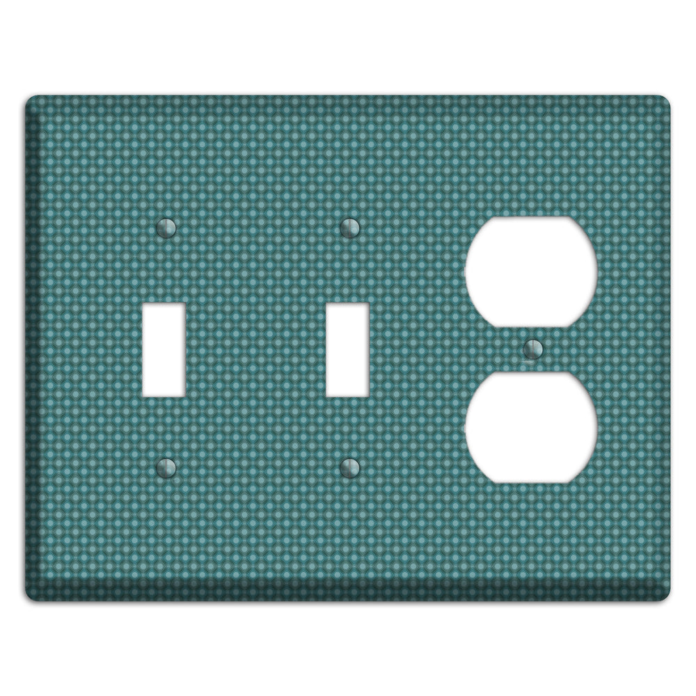 Multi Turquoise Checkered Concentric Circles 2 Toggle / Duplex Wallplate