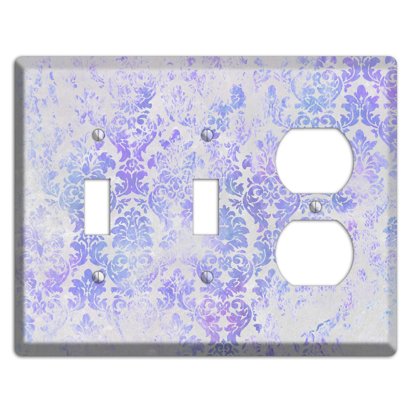Periwinkle Gray Whimsical Damask 2 Toggle / Duplex Wallplate
