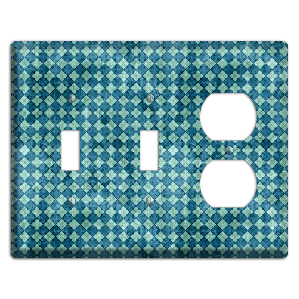 Turquoise Grunge Diamond 2 2 Toggle / Duplex Wallplate