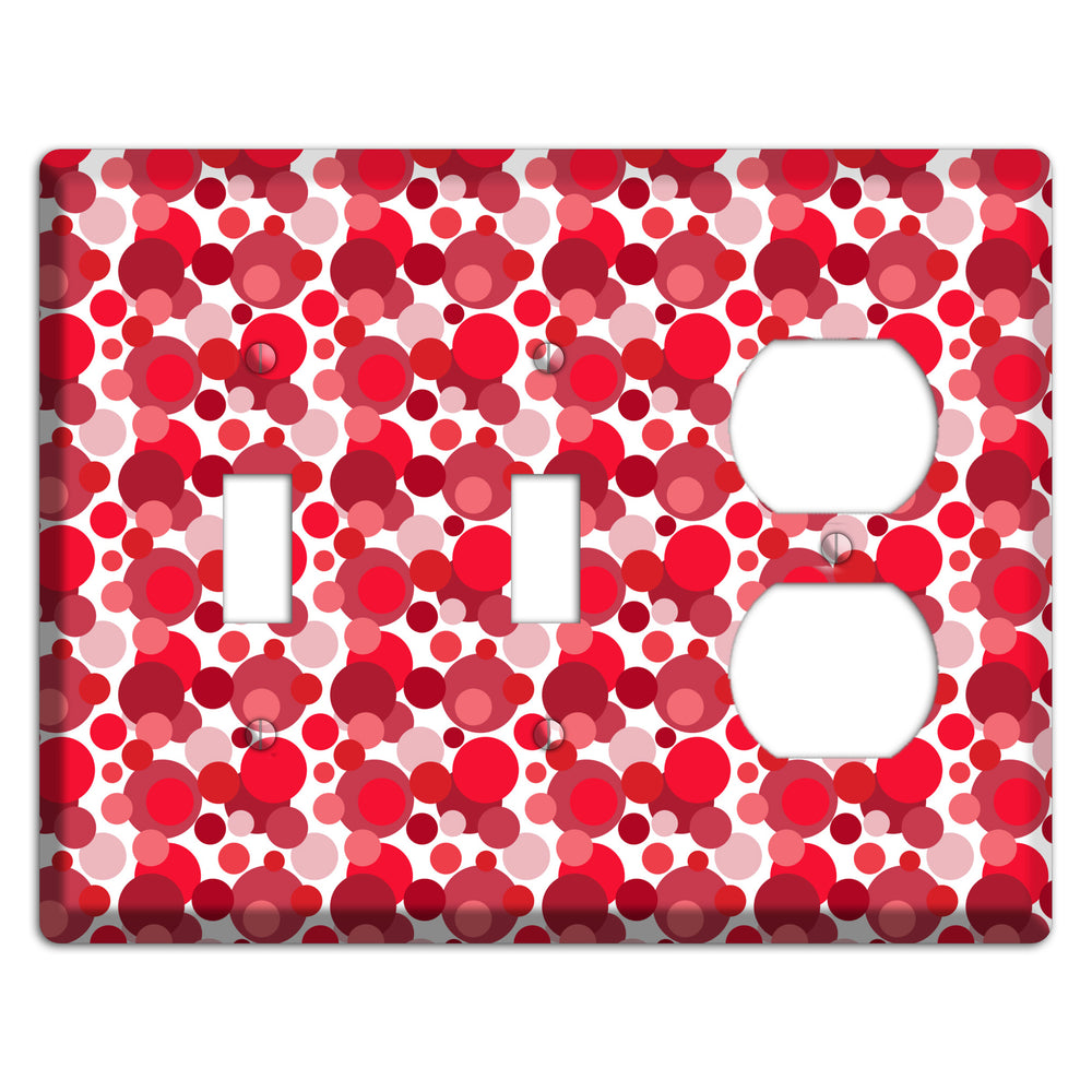 Multi Red Bubble Dots 2 Toggle / Duplex Wallplate