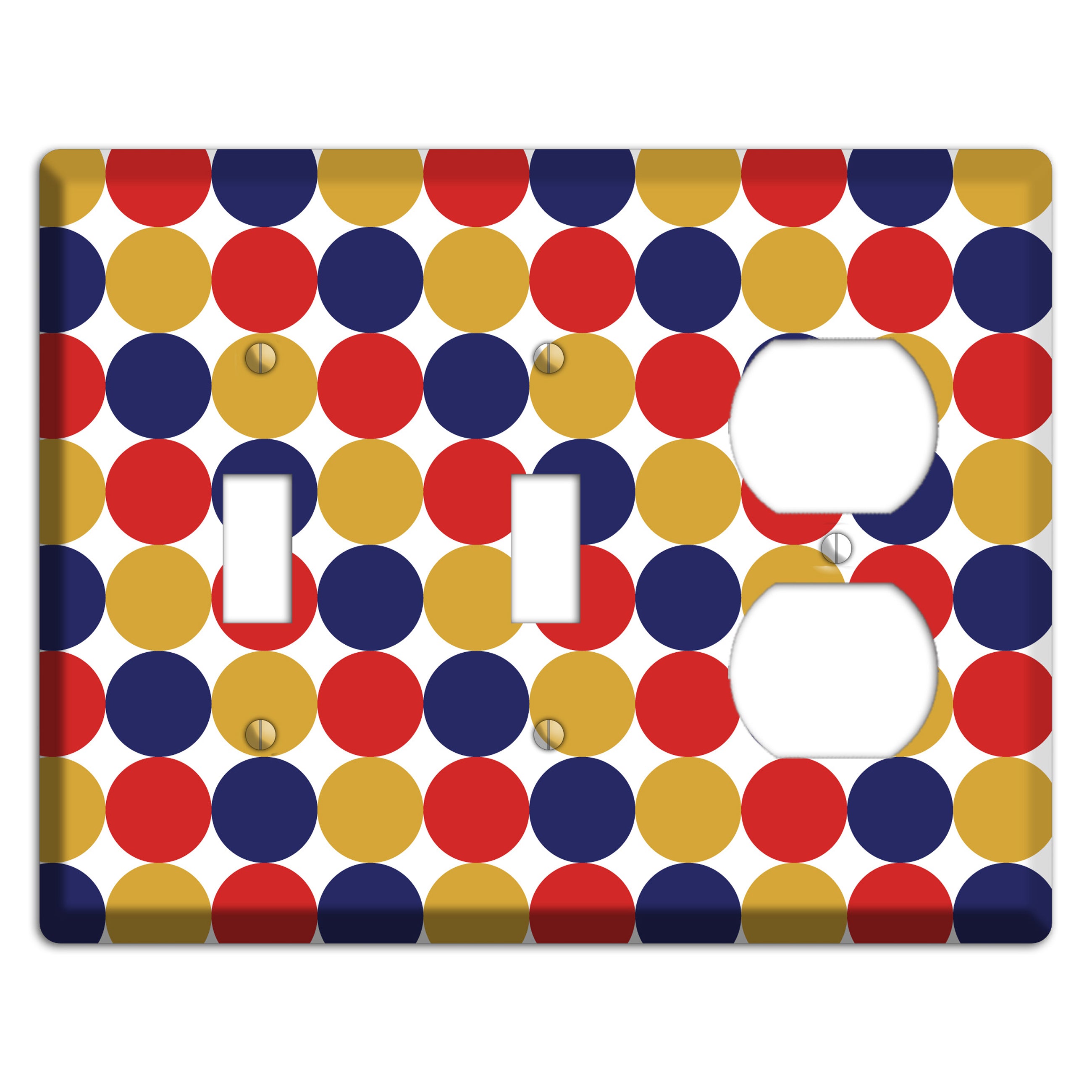 Mustard Red Purple Tiled Dots 2 Toggle / Duplex Wallplate