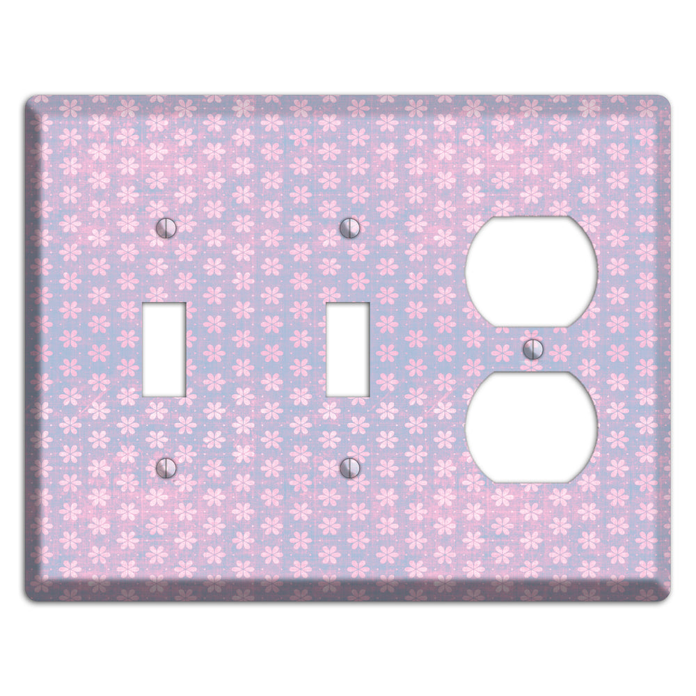Green Grunge Floral Contour 2 Toggle / Duplex Wallplate