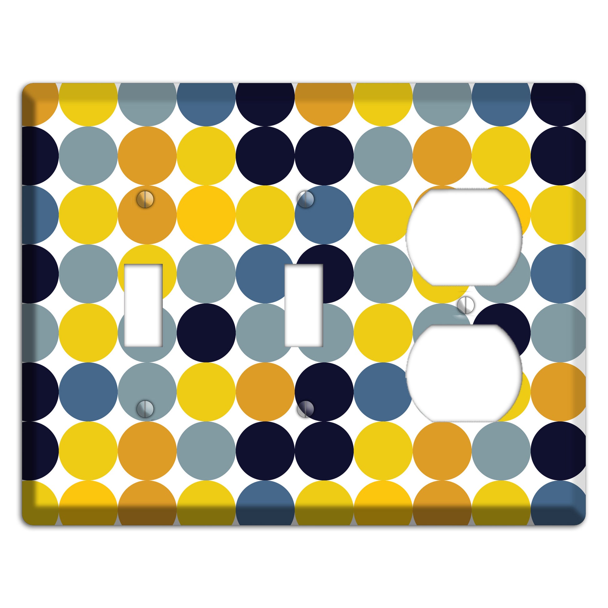 Multi Yellow and Blue Dots 2 Toggle / Duplex Wallplate