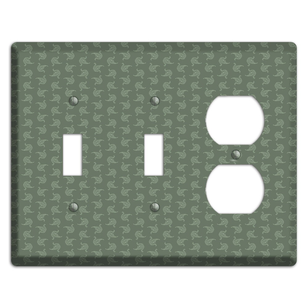 Moss Tiny Trefoil Cartouche 2 Toggle / Duplex Wallplate