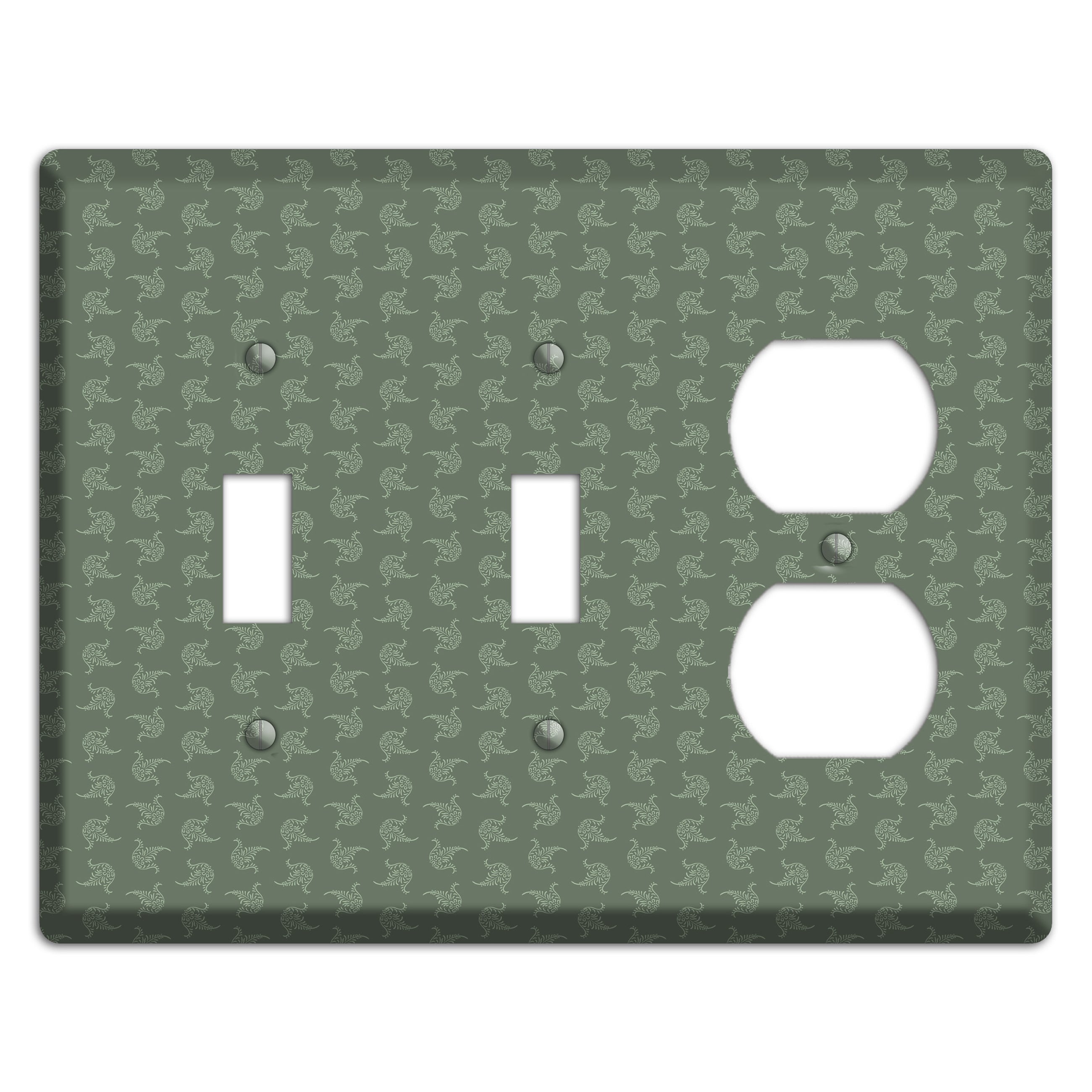 Moss Tiny Trefoil Cartouche 2 Toggle / Duplex Wallplate