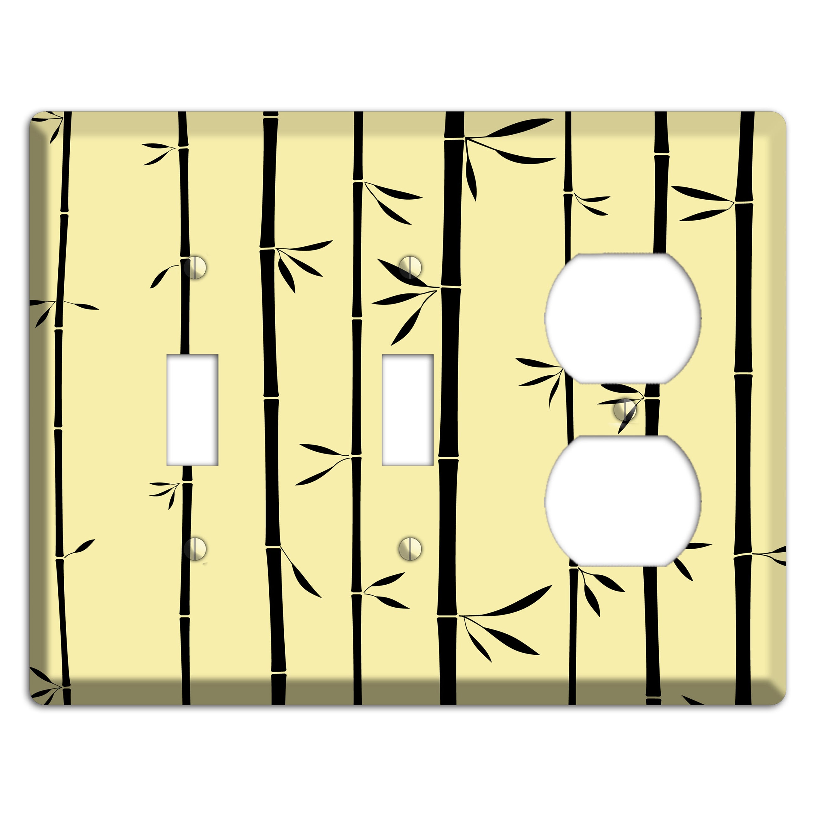 Yellow and Black Bamboo 2 Toggle / Duplex Wallplate