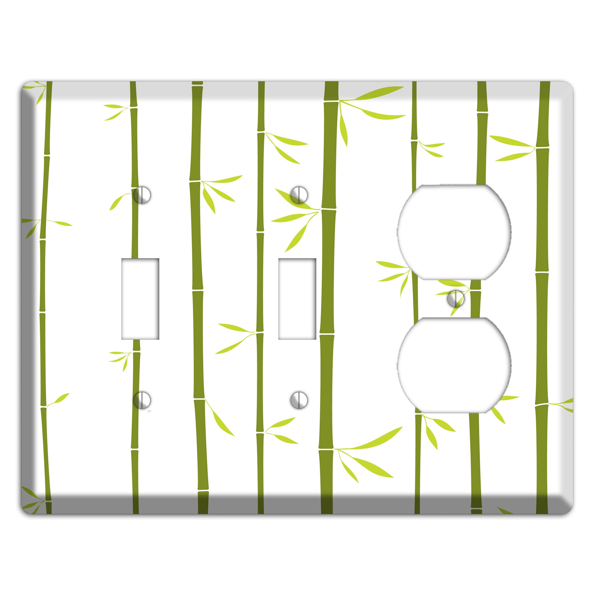 Green And White Bamboo 2 Toggle / Duplex Wallplate