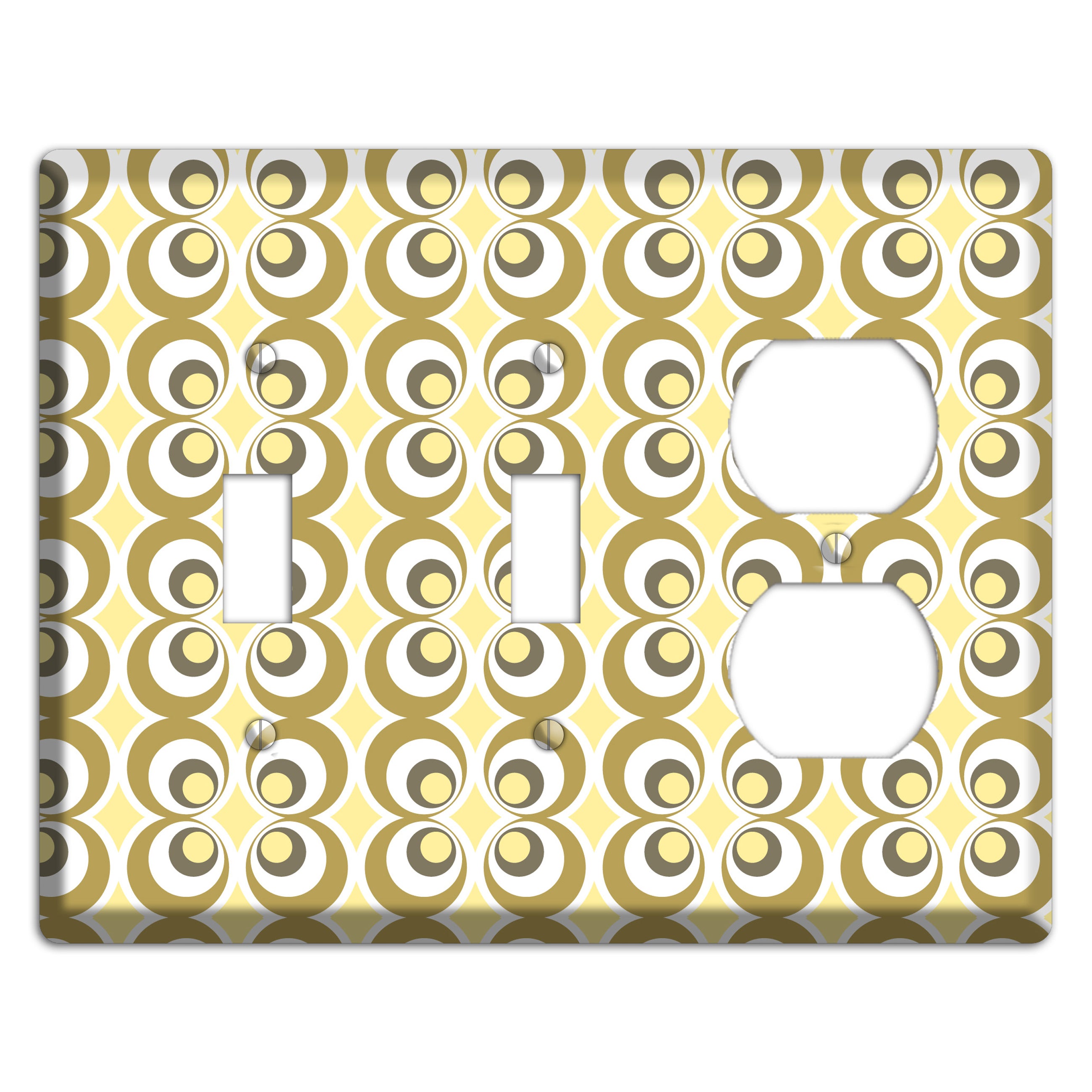 Multi Olive Offset Bullseye 2 Toggle / Duplex Wallplate