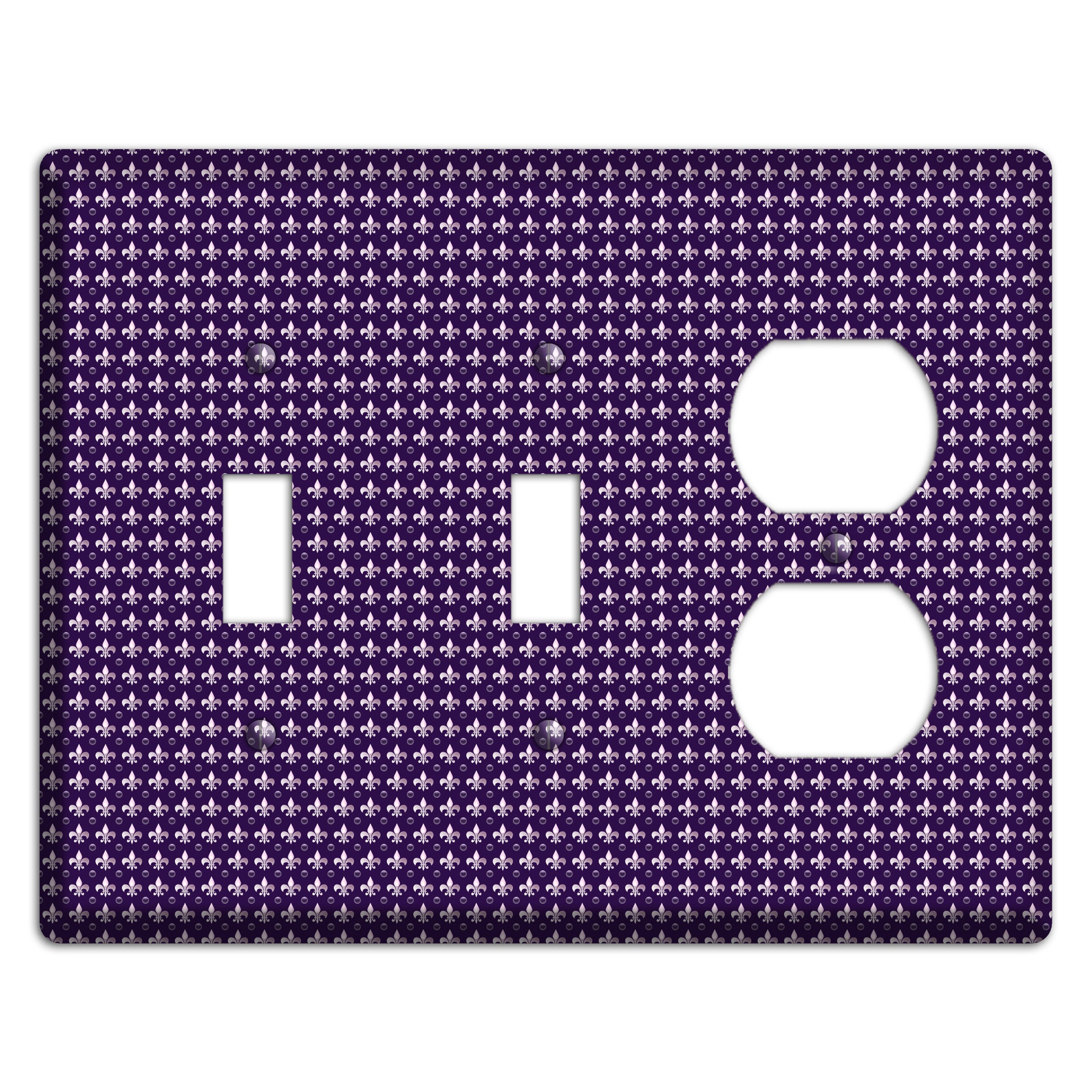 Purple Fleur de Lis 2 Toggle / Duplex Wallplate