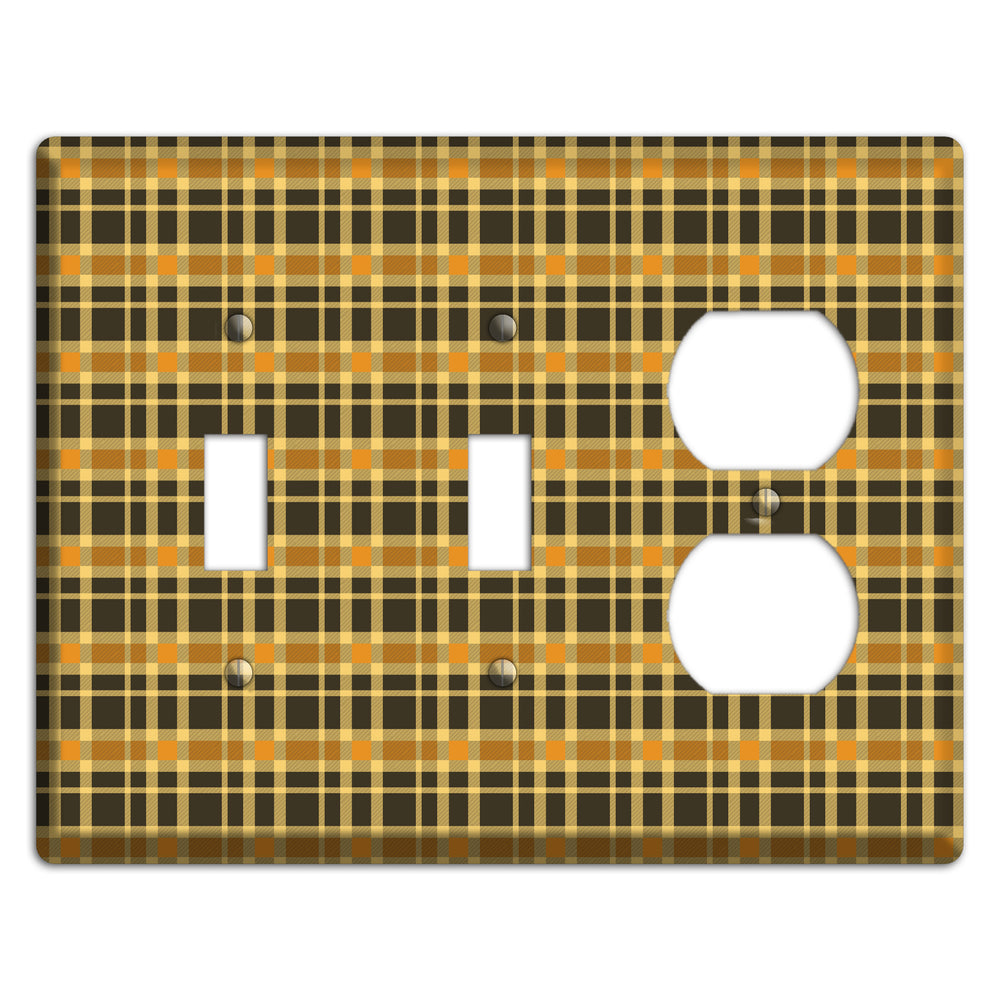 Mustard and Black Plaid 2 Toggle / Duplex Wallplate