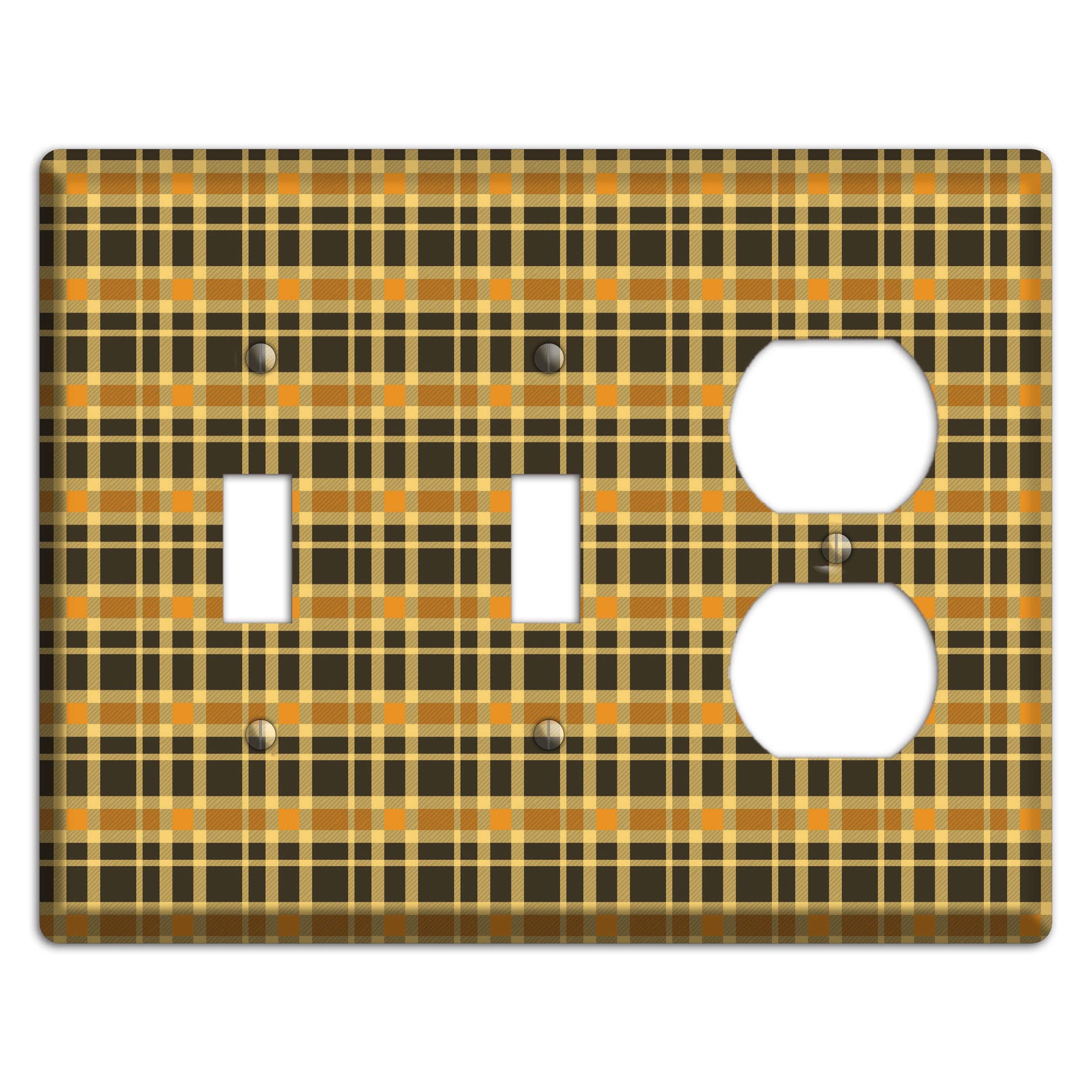 Mustard and Black Plaid 2 Toggle / Duplex Wallplate