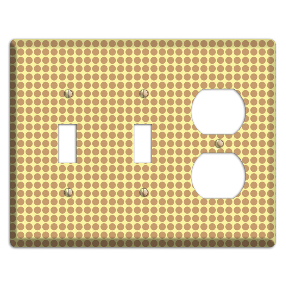 Yellow with Light Brown Tiled Small Dots 2 Toggle / Duplex Wallplate