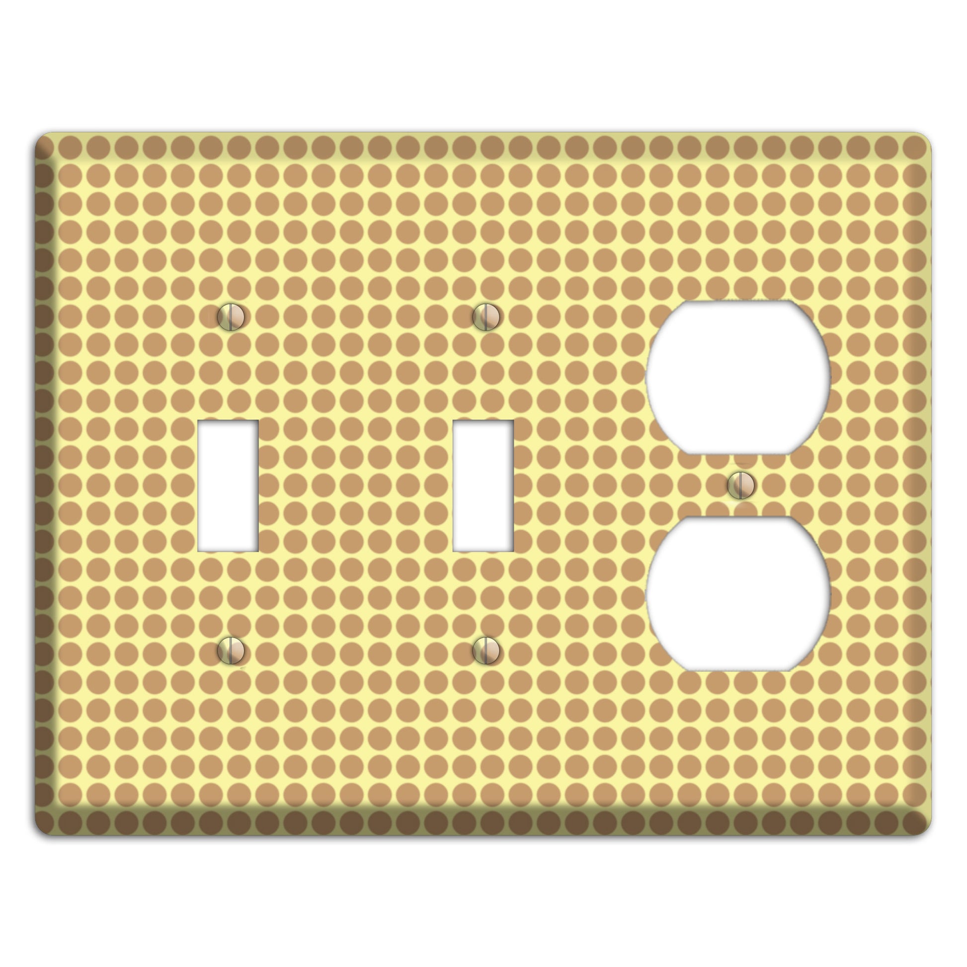 Yellow with Light Brown Tiled Small Dots 2 Toggle / Duplex Wallplate