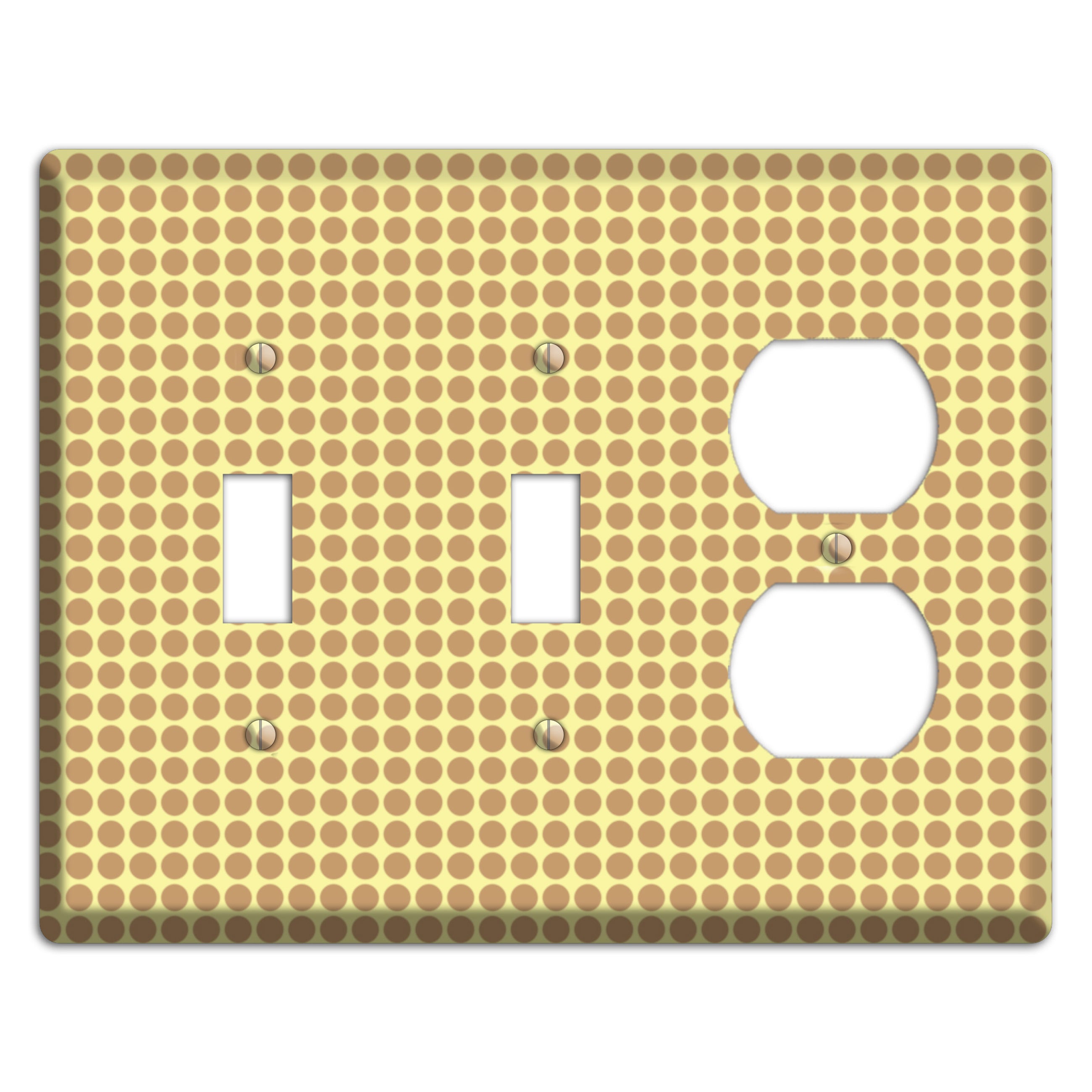 Yellow with Light Brown Tiled Small Dots 2 Toggle / Duplex Wallplate