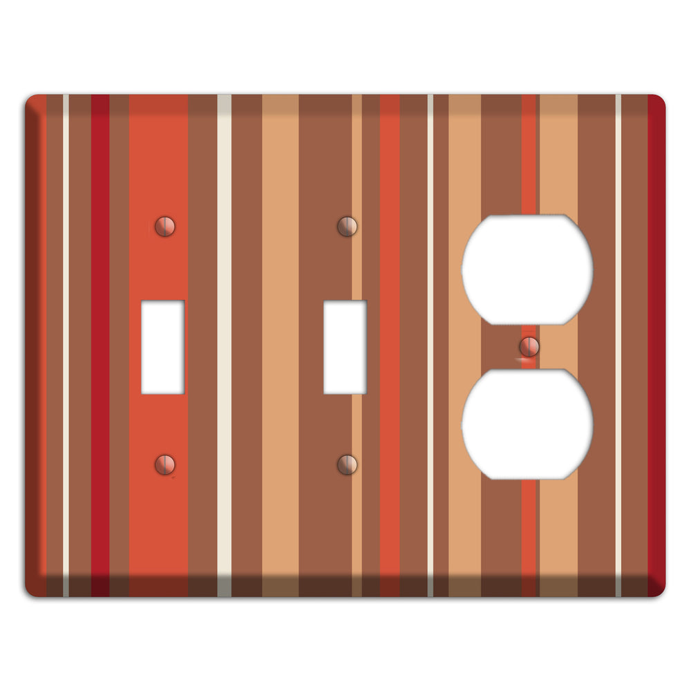 Multi Coral Vertical Stripe 2 Toggle / Duplex Wallplate