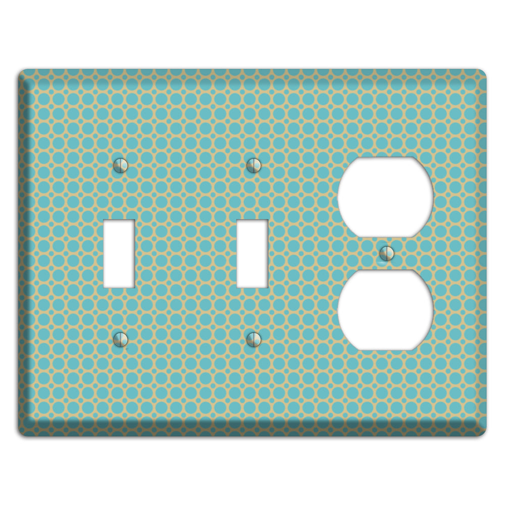 Dusty Blue Tiled Multi Small Dots 2 Toggle / Duplex Wallplate